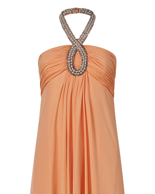 1960/70s Victoria Royal Ltd. Salmon-Colored Gown
