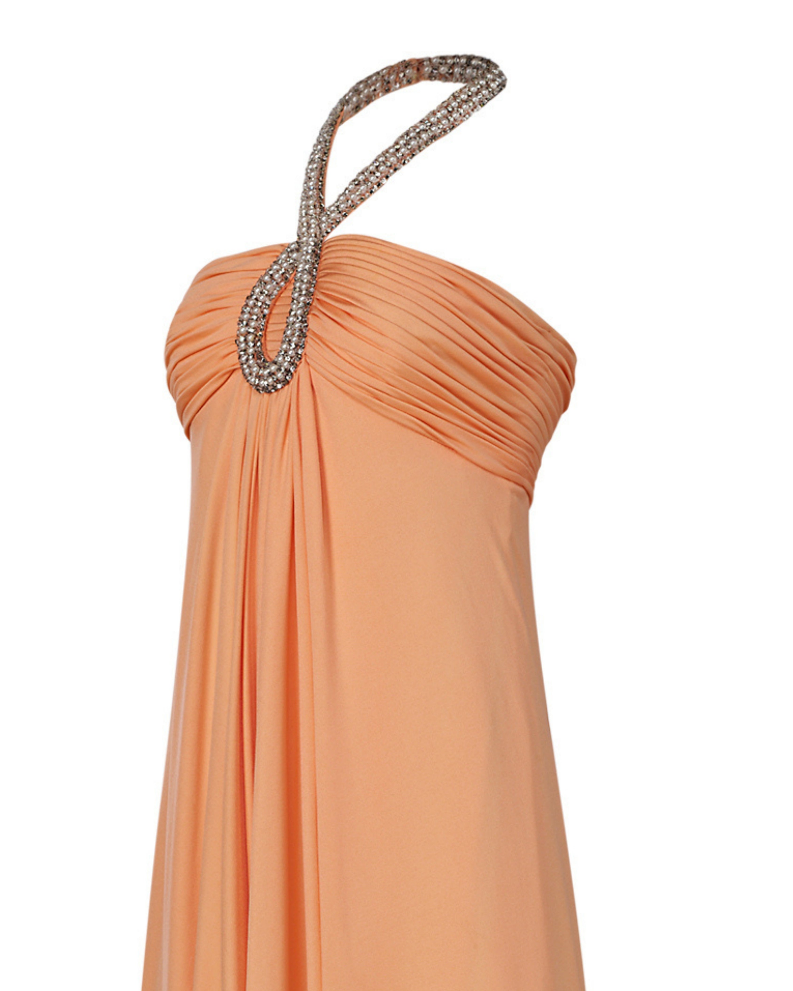 1960/70s Victoria Royal Ltd. Salmon-Colored Gown