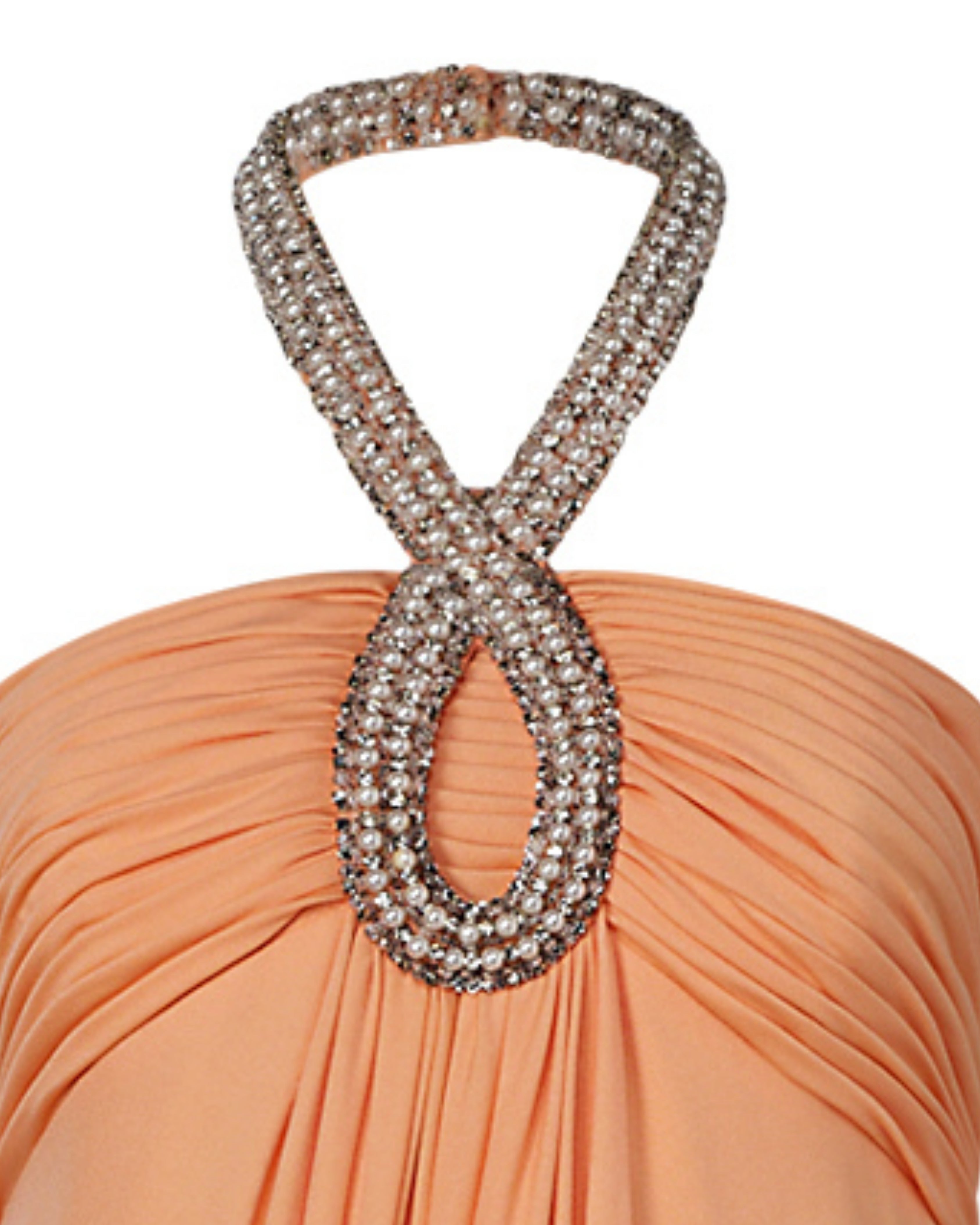 1960/70s Victoria Royal Ltd. Salmon-Colored Gown