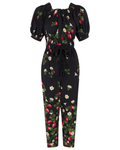 Spring 2022 Oscar de la Renta Black Strawberry Print Jumpsuit