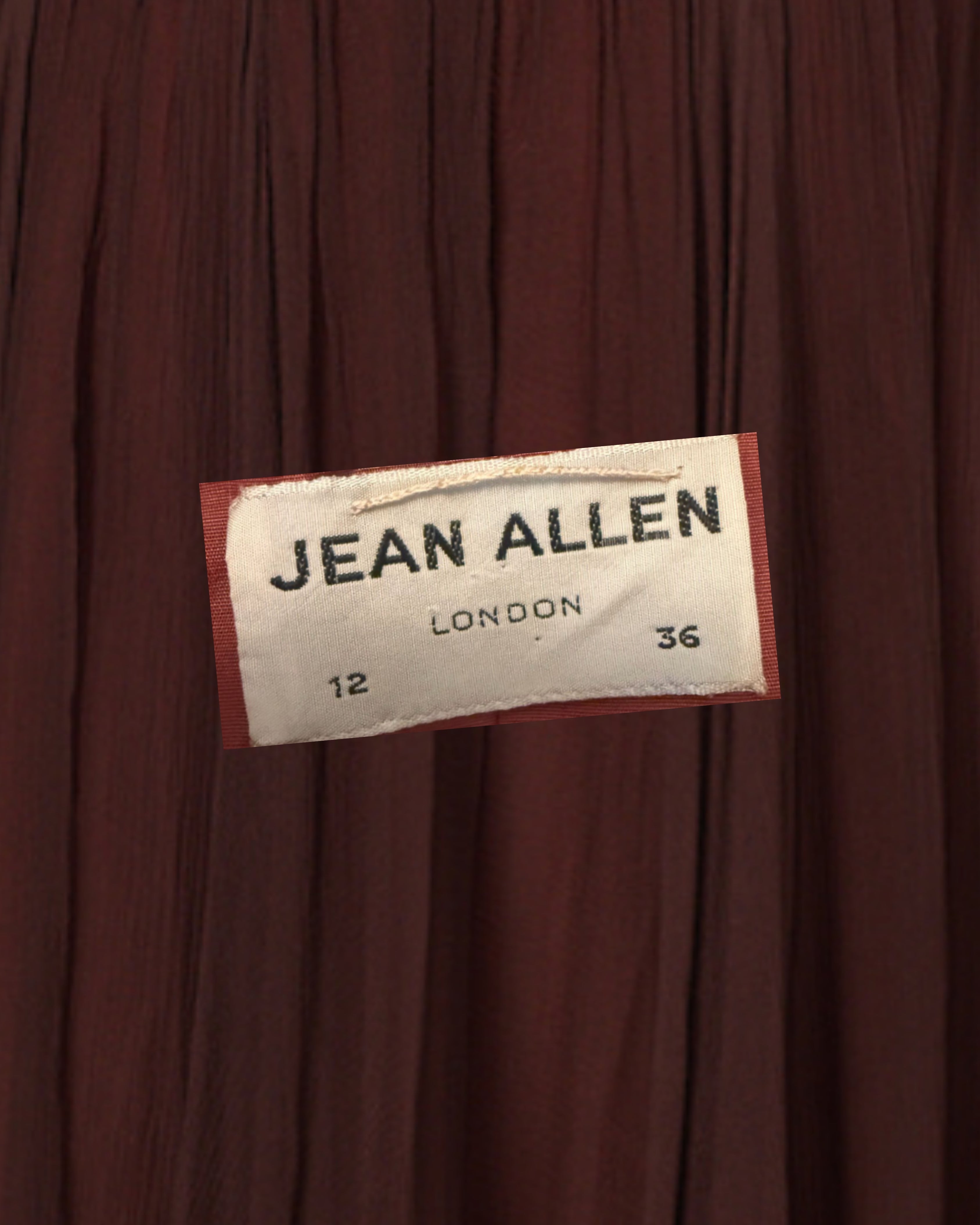 1960s Jean Allen Brown Chiffon Gown