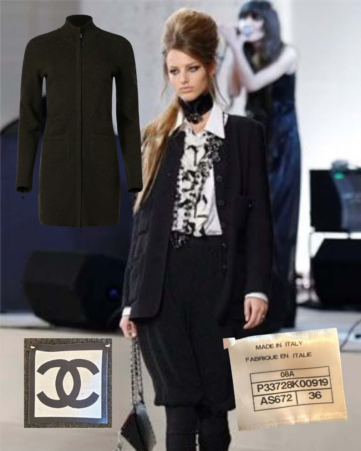 Fall 2008 Chanel Grey Knit Cardigan