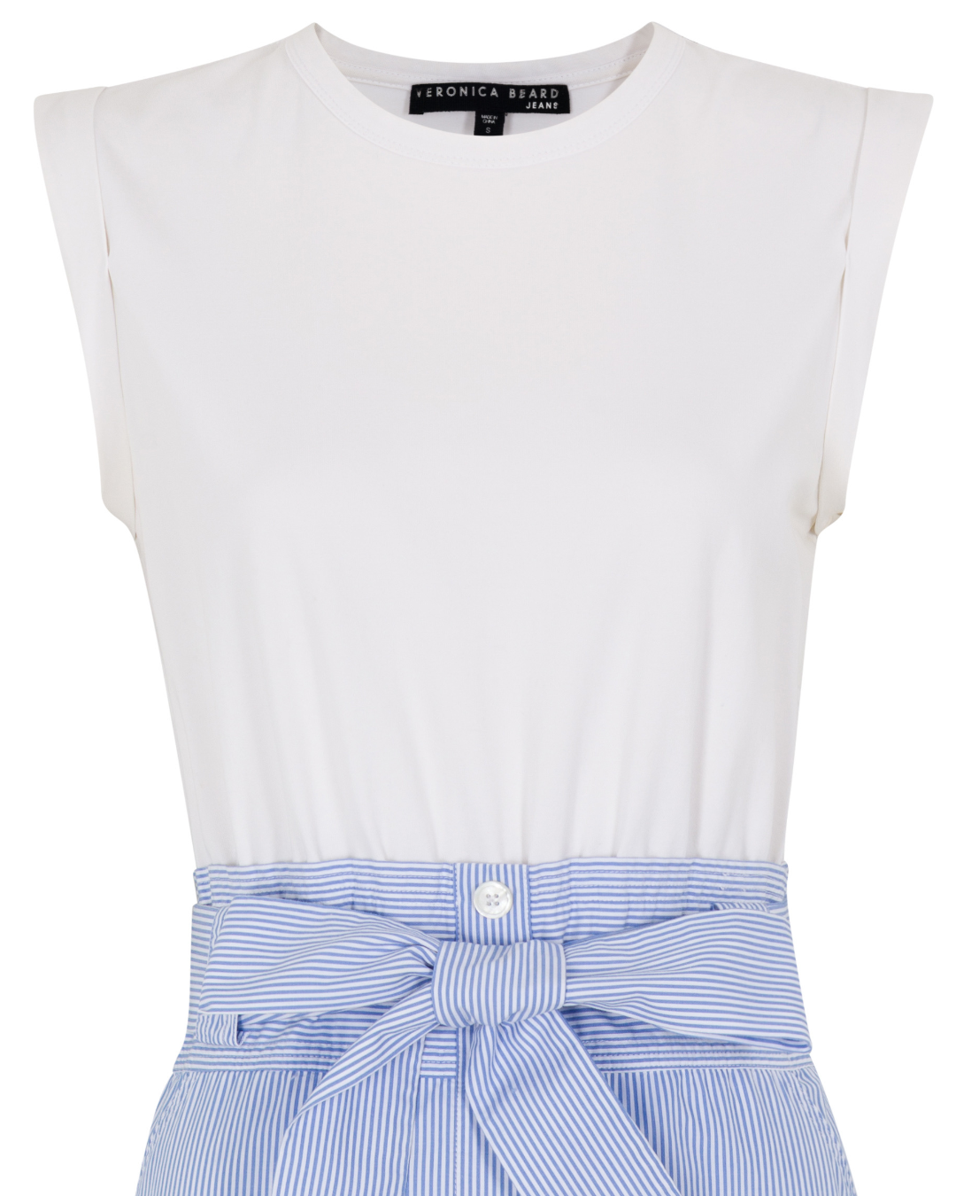 2021 Veronica Beard Blue and White Striped Maxi Dress