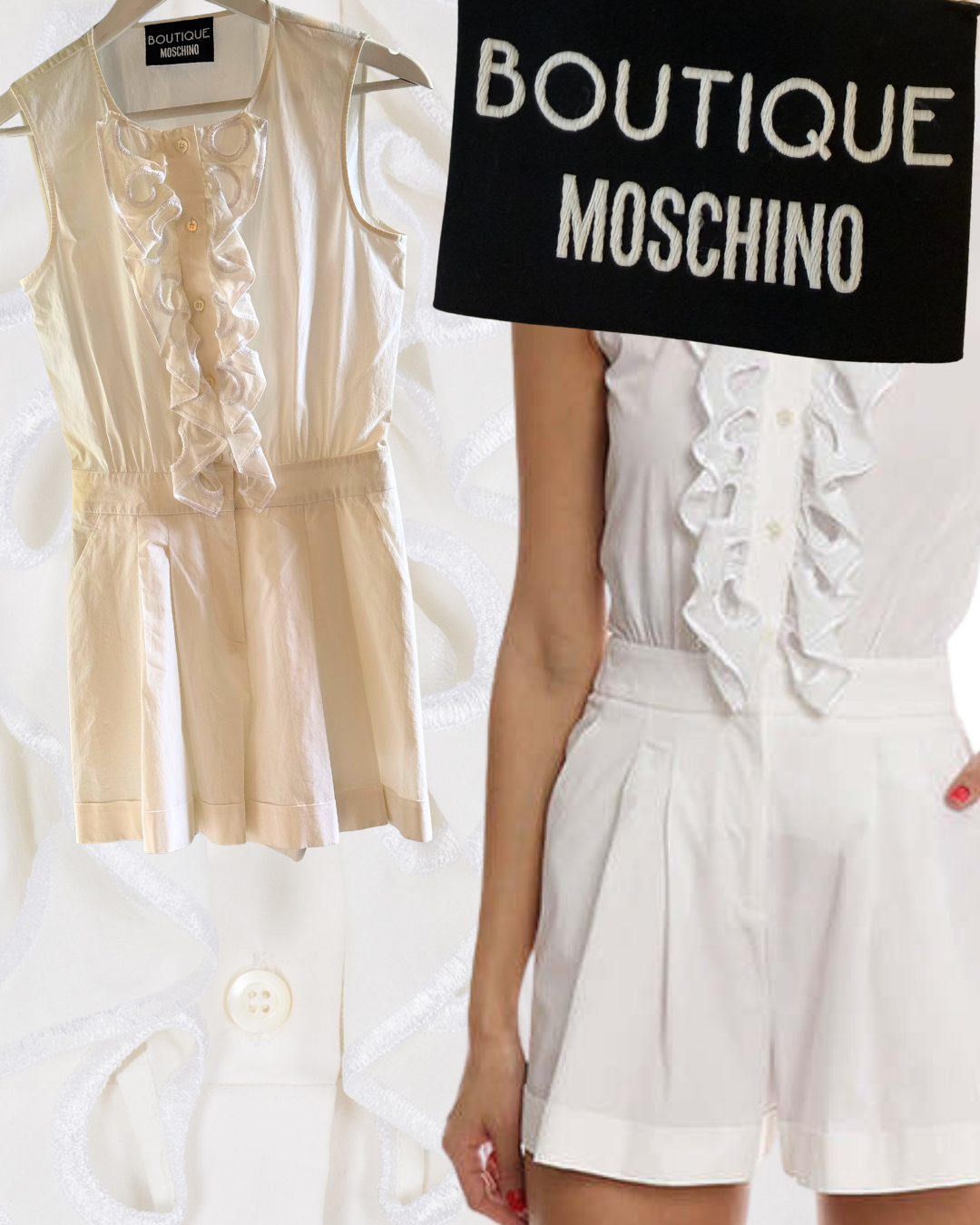 2010s Boutique Moschino White Romper