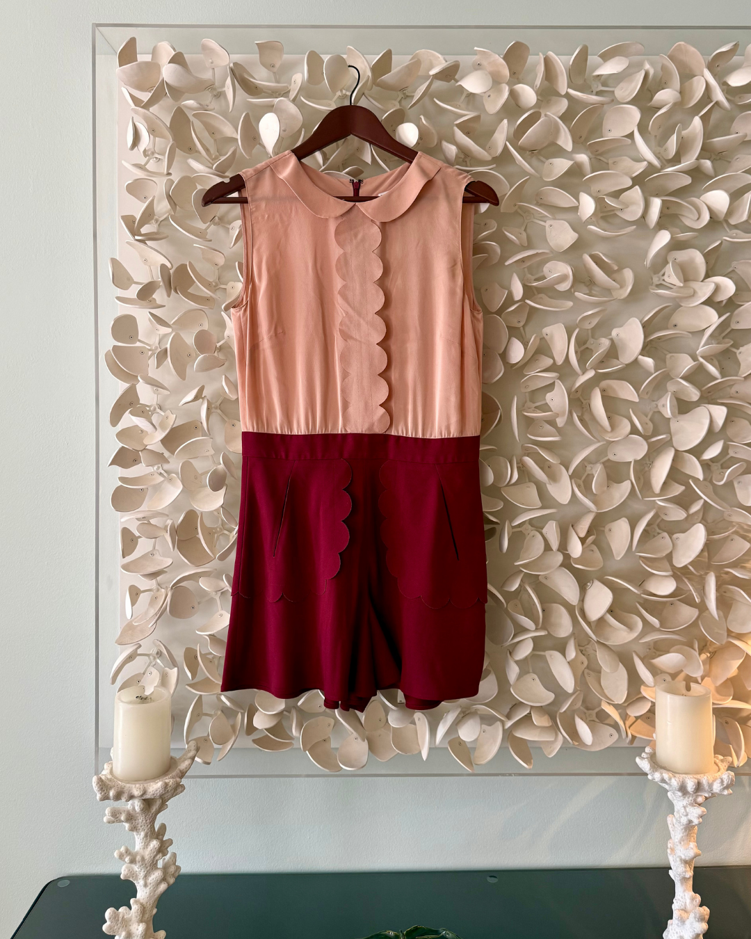 2010s Red Valentino Pink and Red Romper
