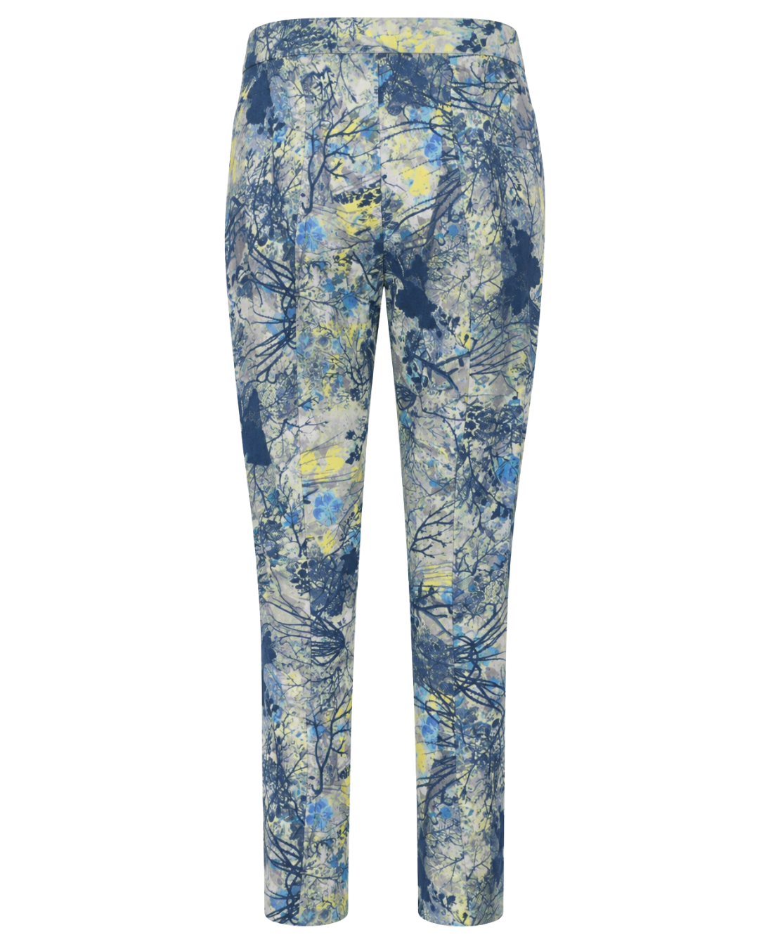 2010s Erdem Blue and Yellow Floral Pants