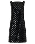 1960s Malcolm Starr Black Sequin Checker Dress