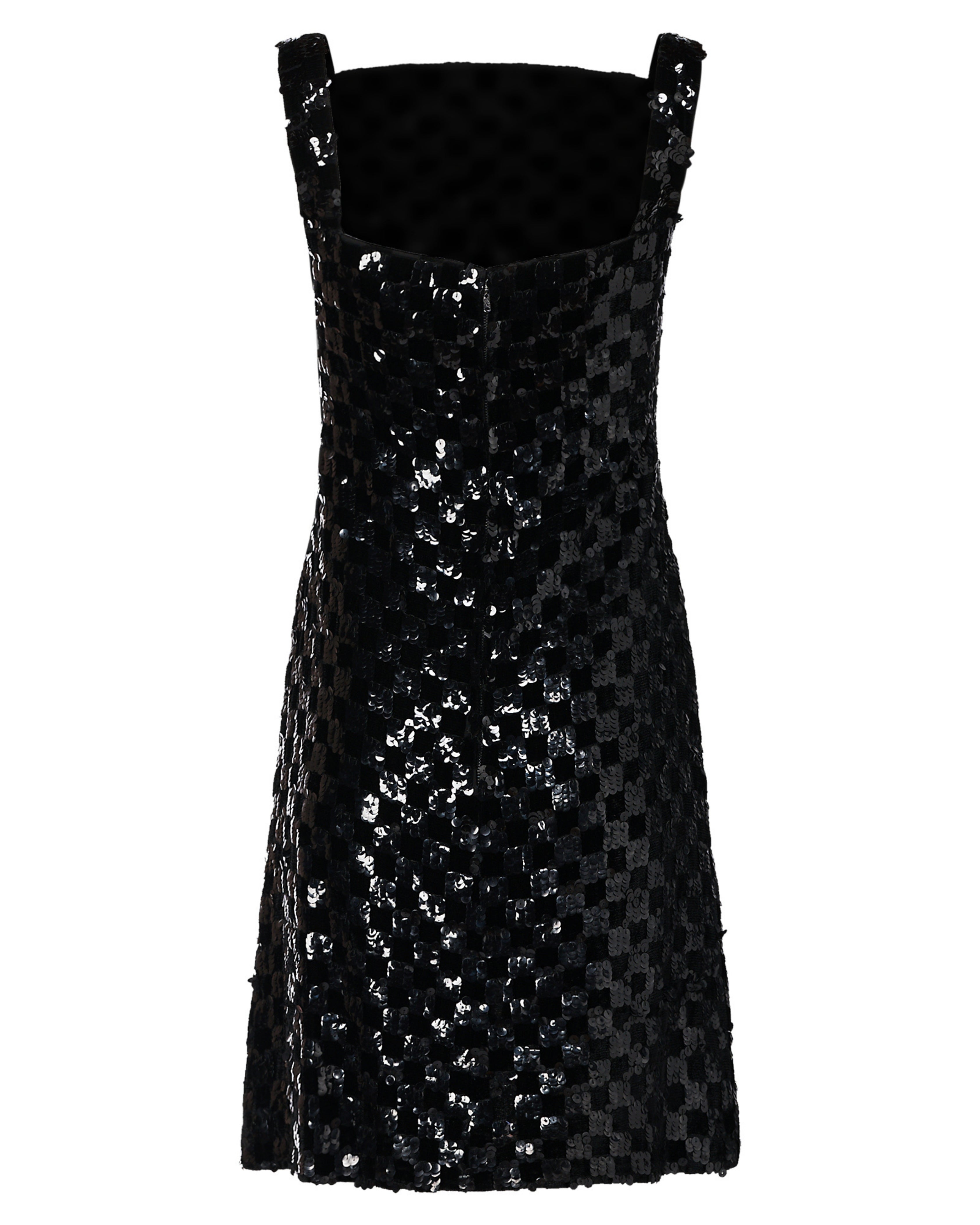 1960s Malcolm Starr Black Sequin Checker Dress