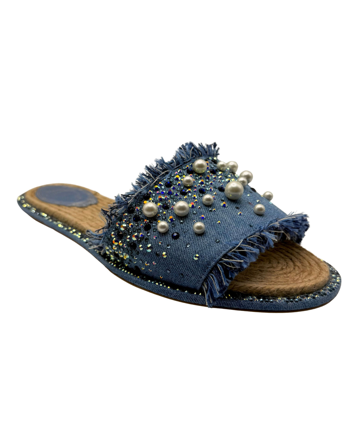 Spring 2019 René Caovilla Denim Embellished Sandals