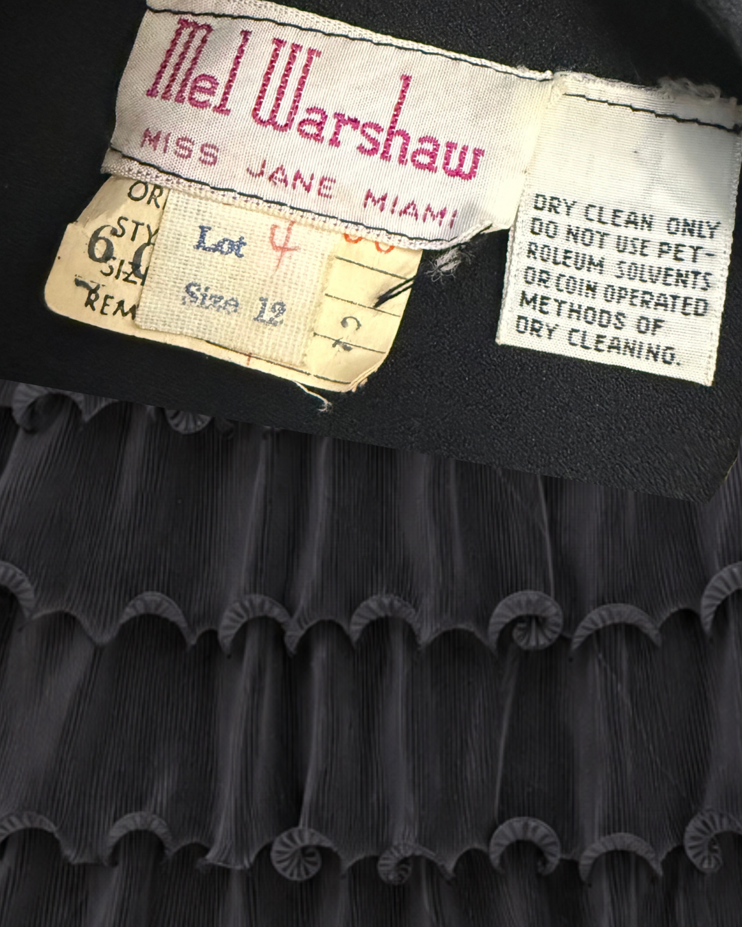 Mel Warshaw Black Tiered Ruffle Maxi Dress