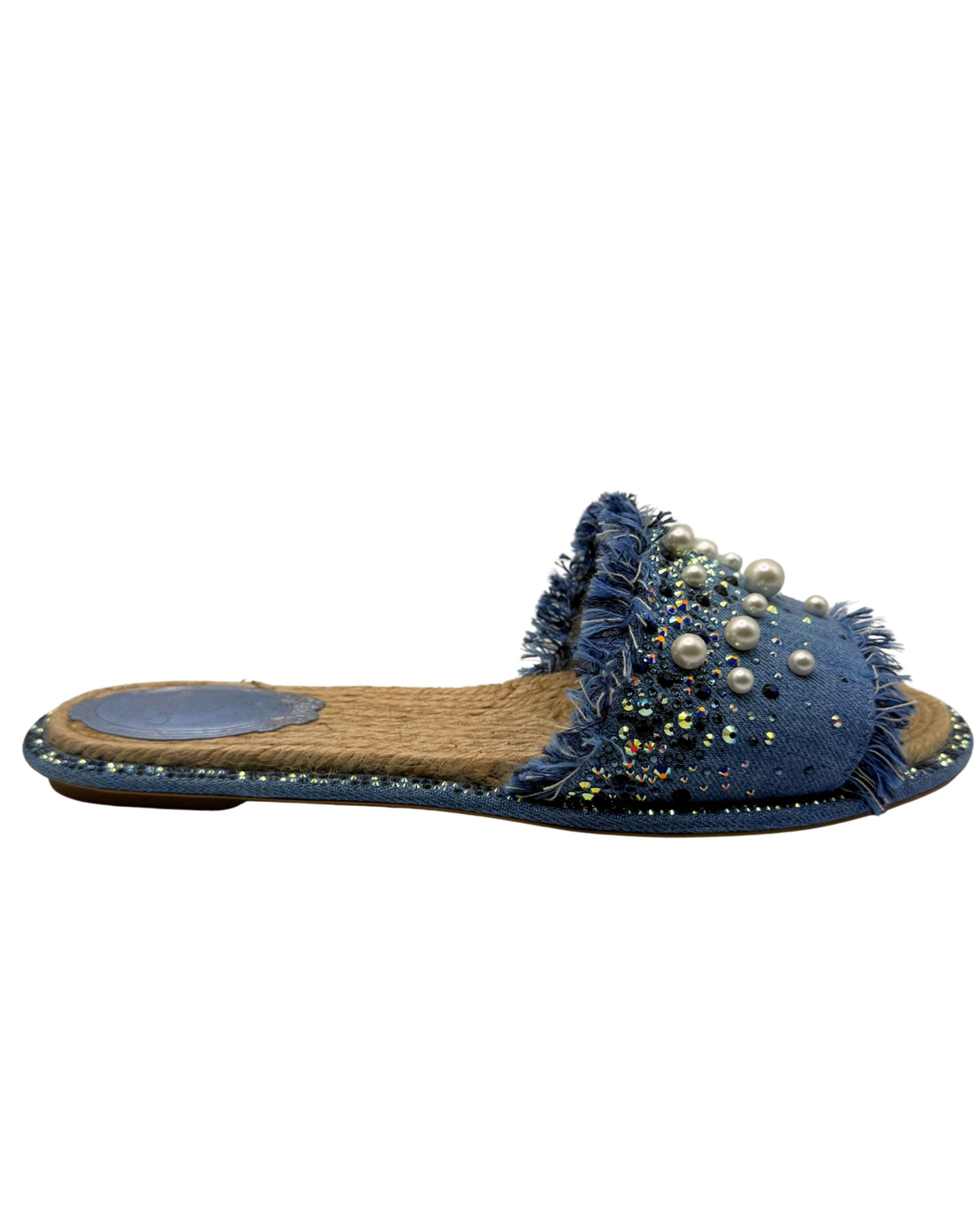 Spring 2019 René Caovilla Denim Embellished Sandals