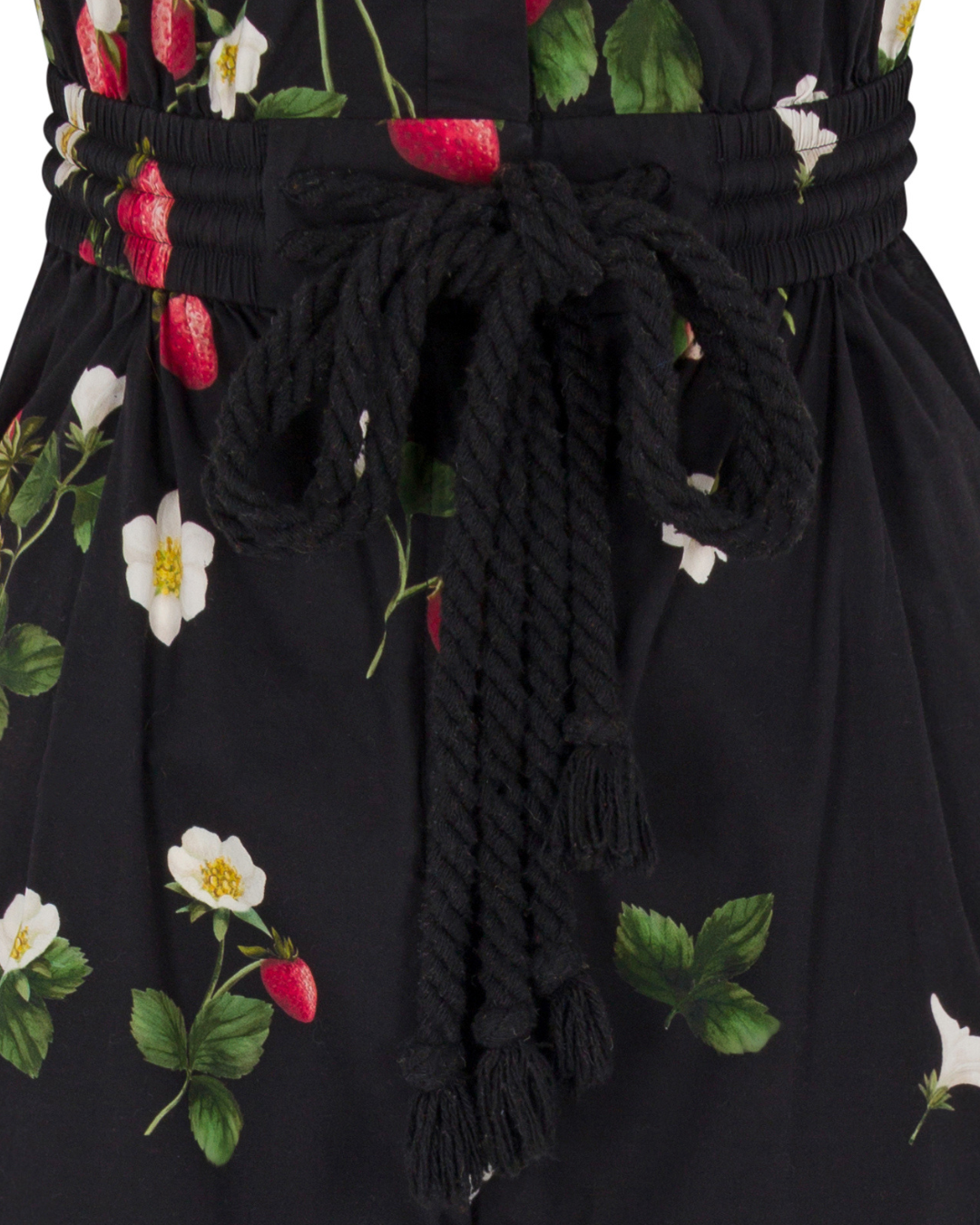 Spring 2022 Oscar de la Renta Black Strawberry Print Jumpsuit