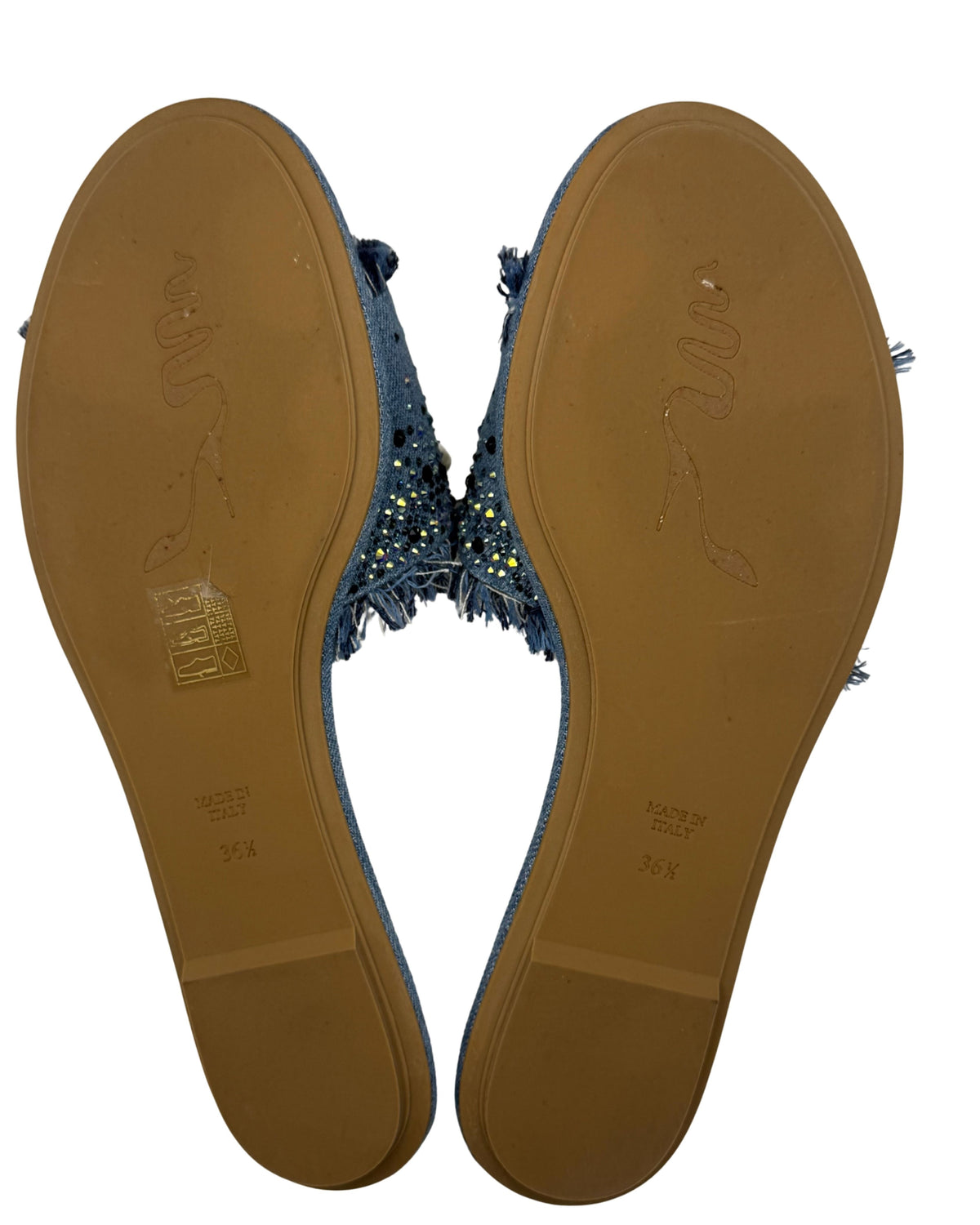 Spring 2019 René Caovilla Denim Embellished Sandals