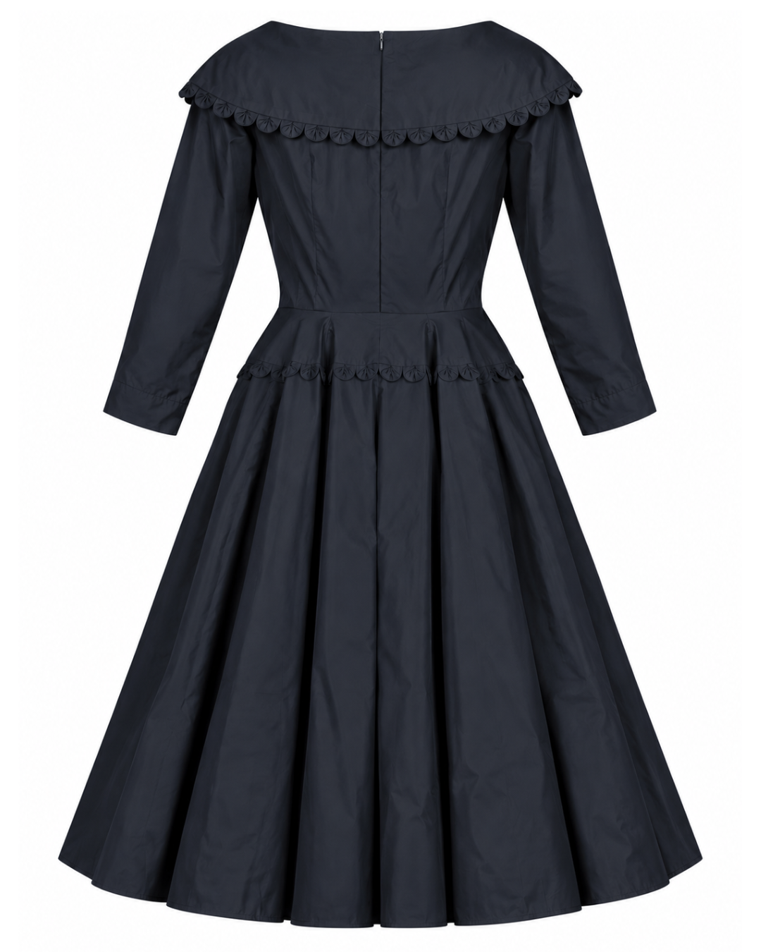 1950s Black A-Line Knee-Length Dress