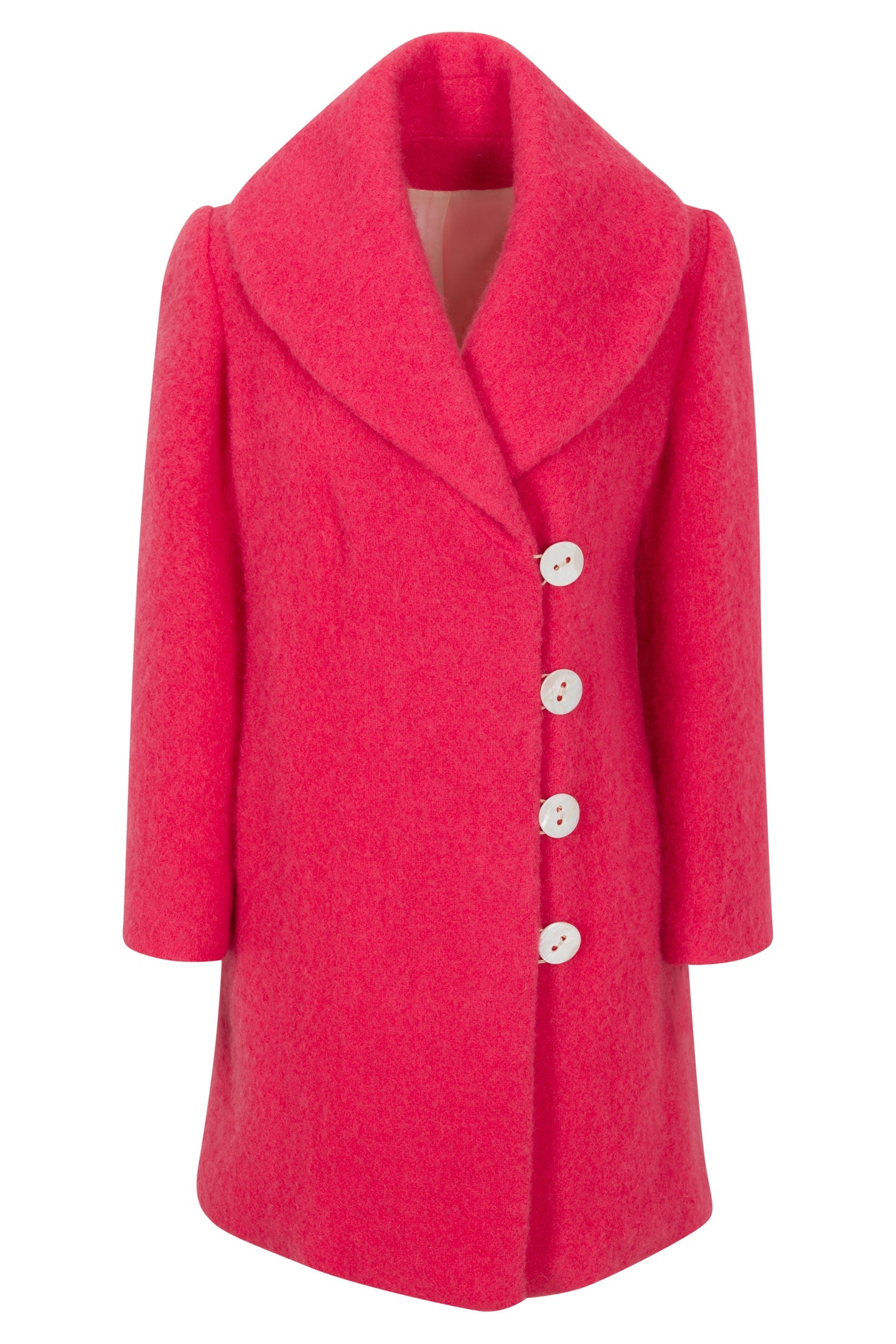 ’60s Long Pink Wool Coat