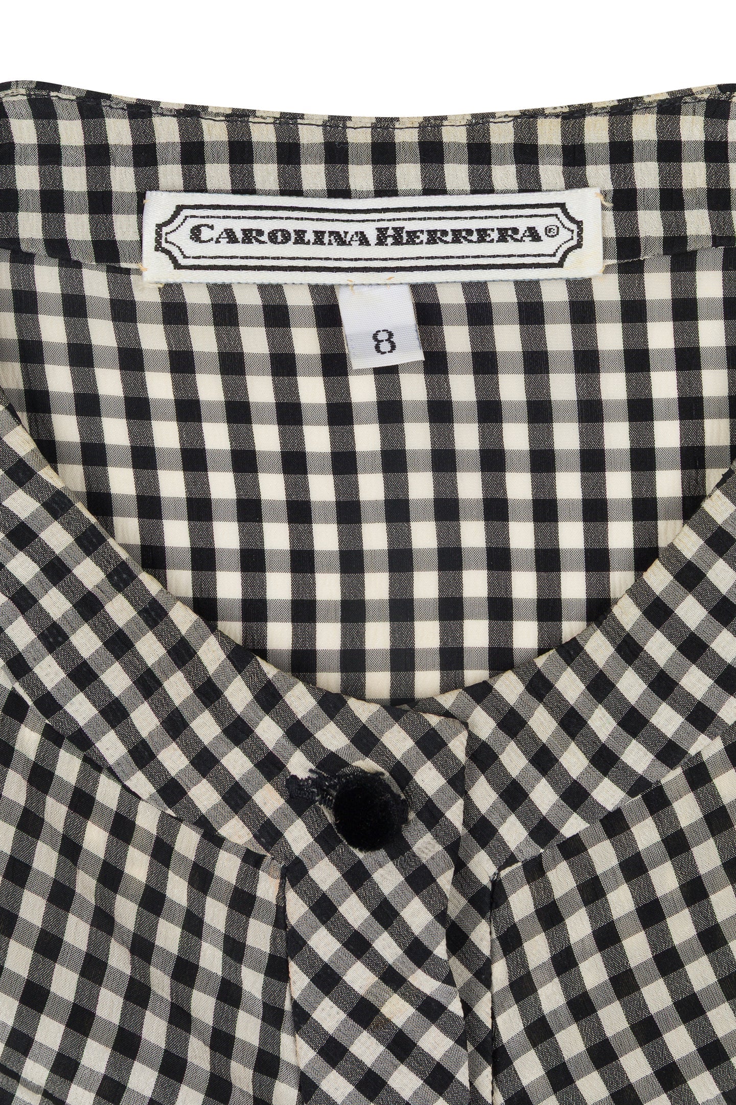 ’90s Carolina Herrera Gingham Button-Up Shirt