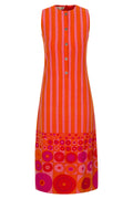 ’70s Carola Orange and Pink Retro Dress