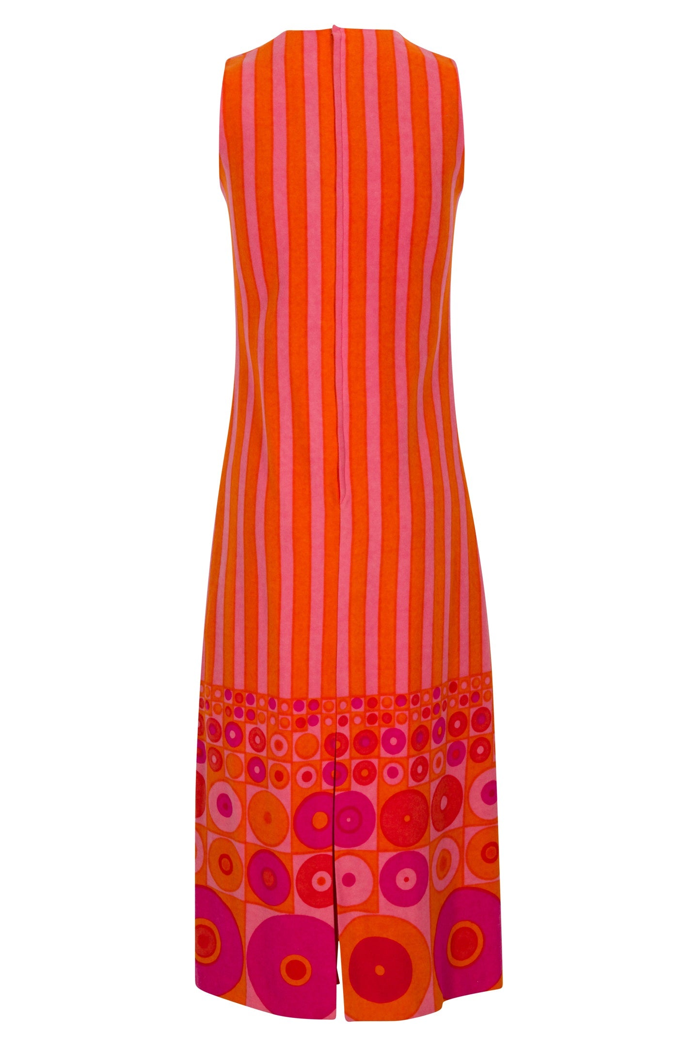 ’70s Carola Orange and Pink Retro Dress