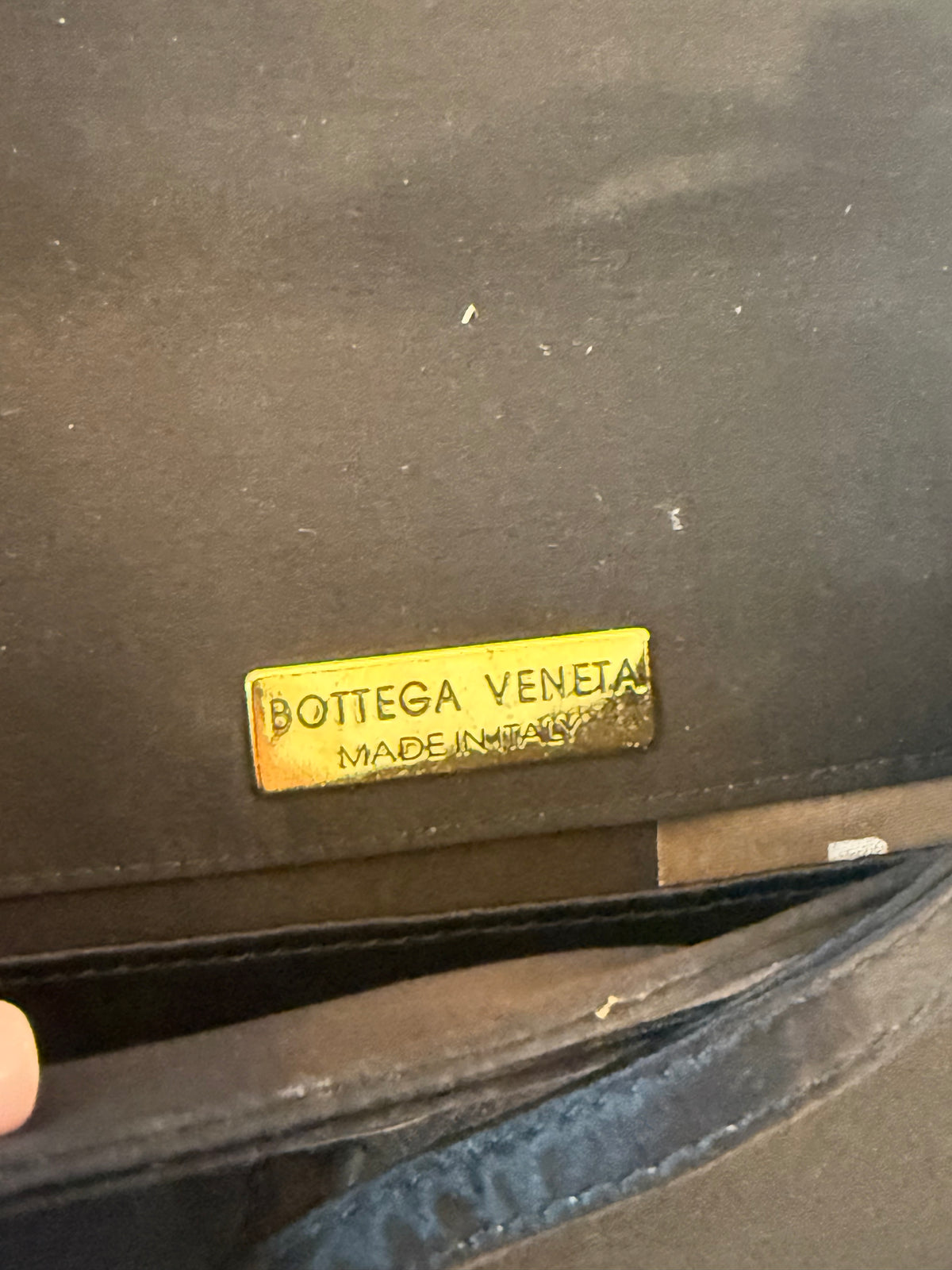 1990s/2000s Bottega Veneta Black Woven Satin Crossbody Bag