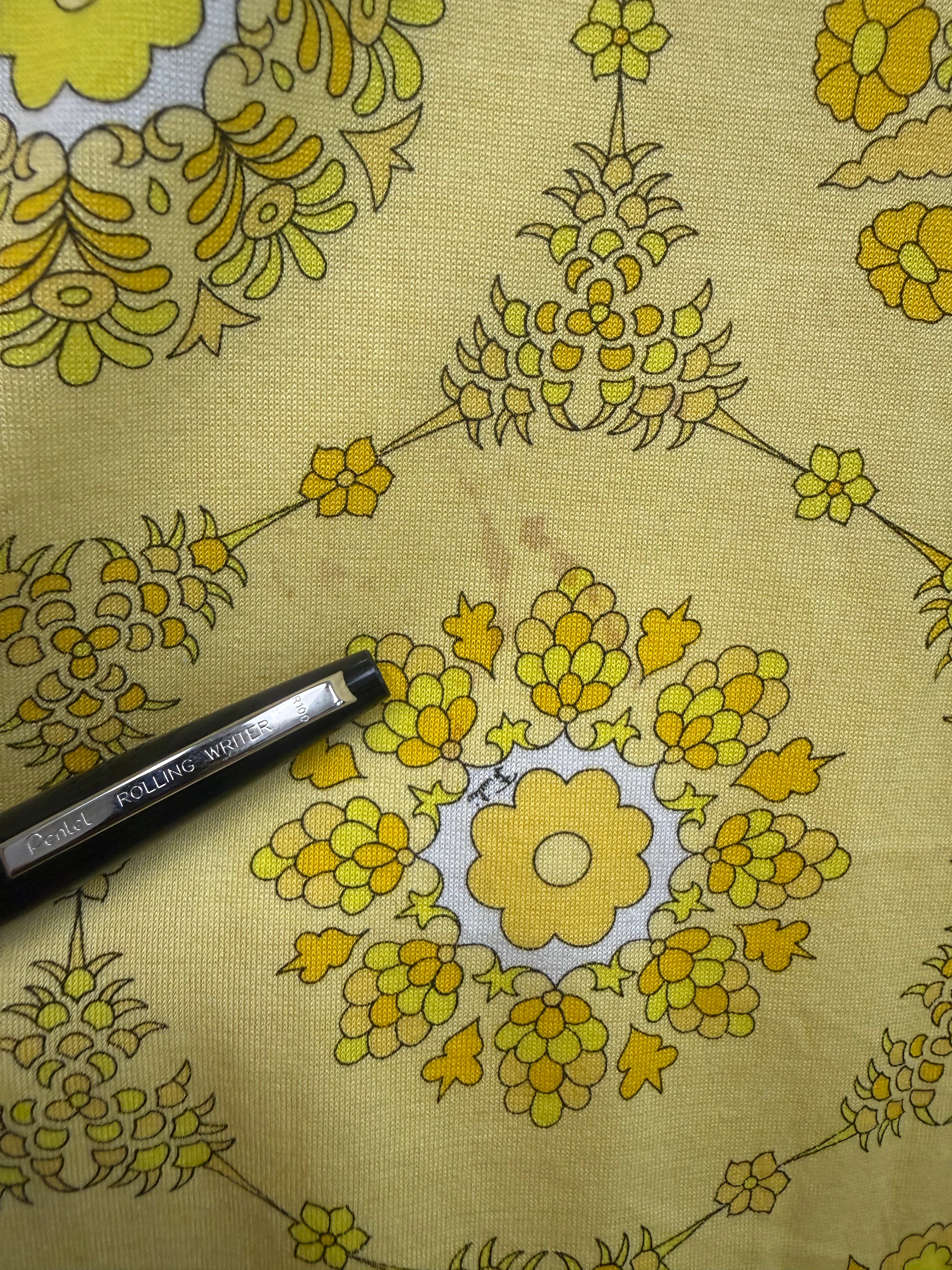 1970s Emilio Pucci Yellow Floral Button Down Top