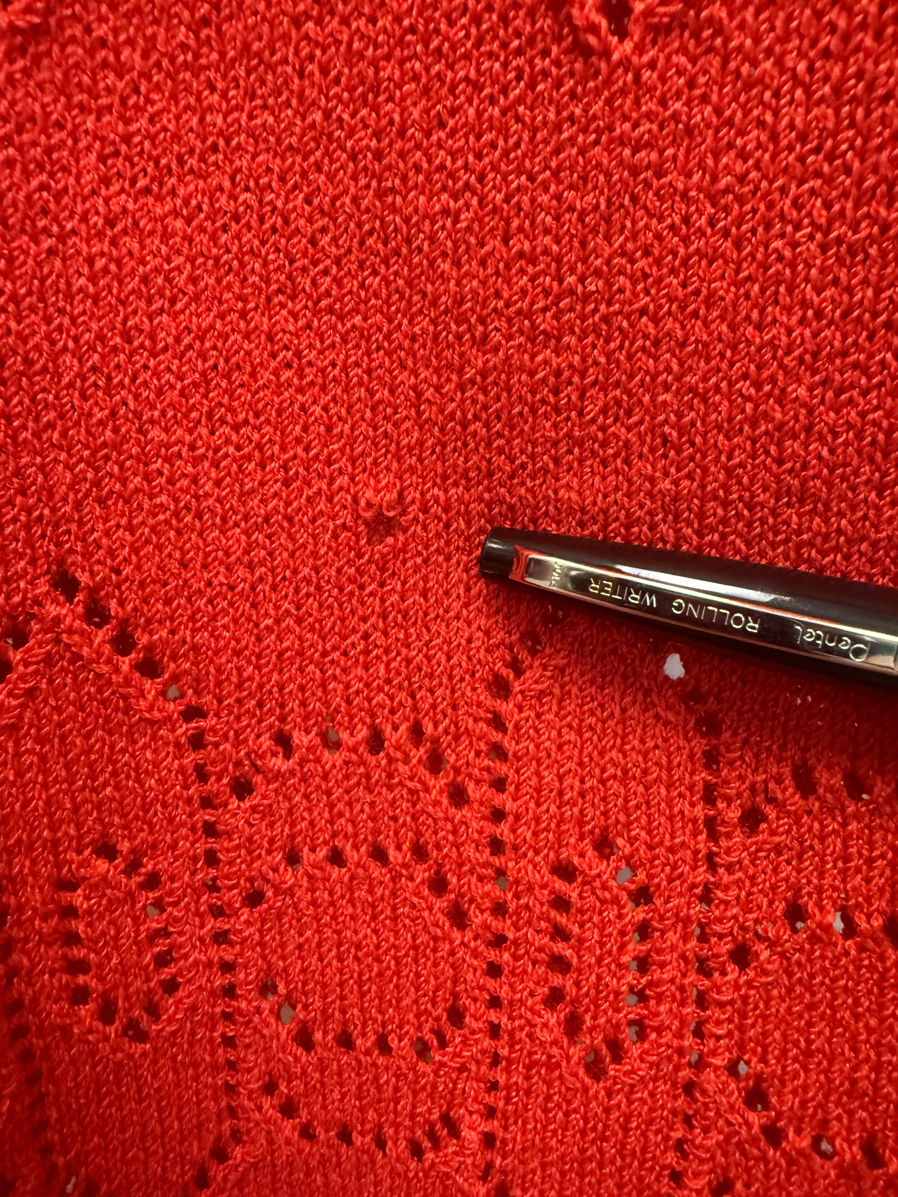 1970s Pat Sandler Red Knit Gown