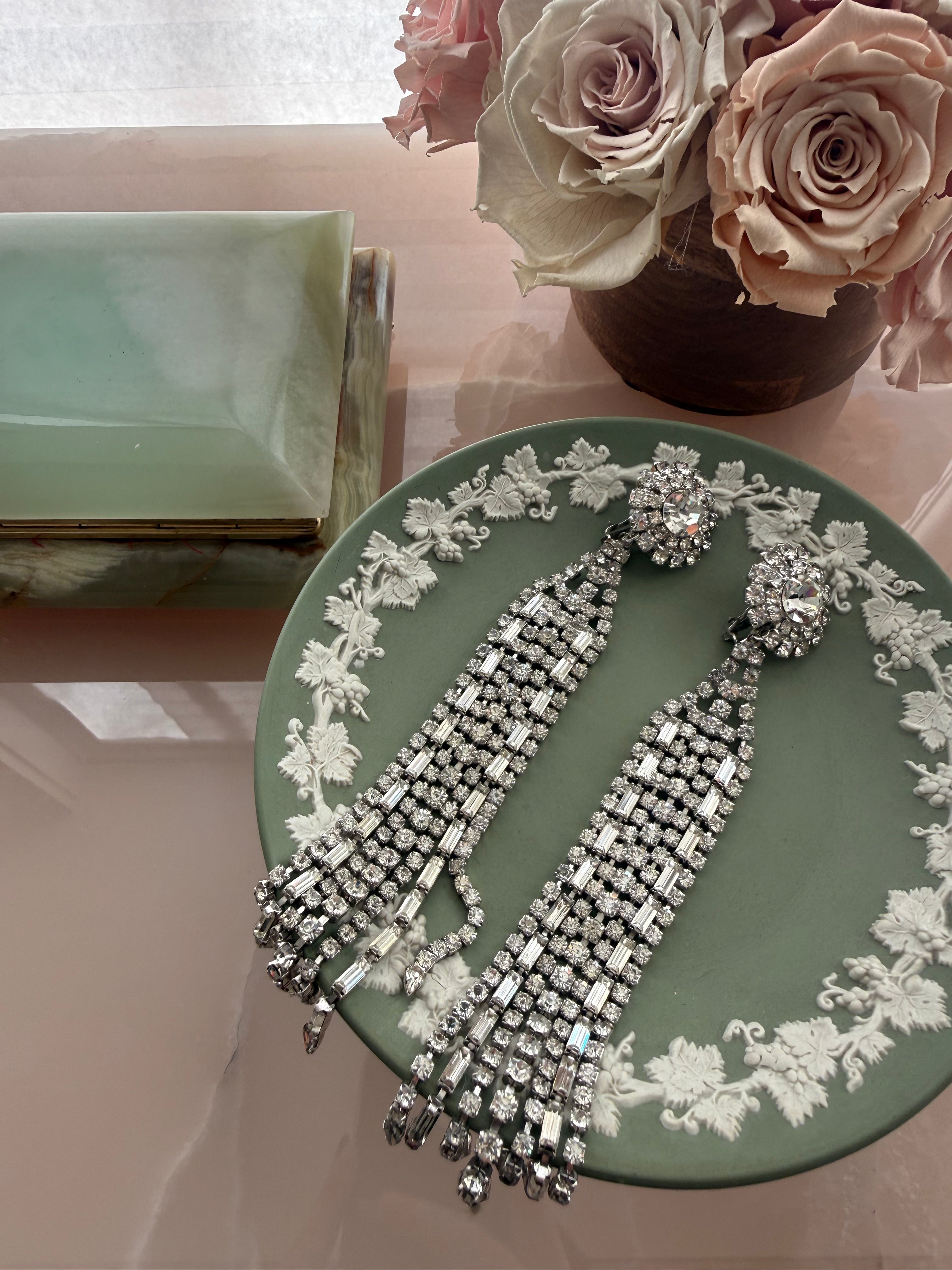 Mid-20th-Century Crystal Earrings