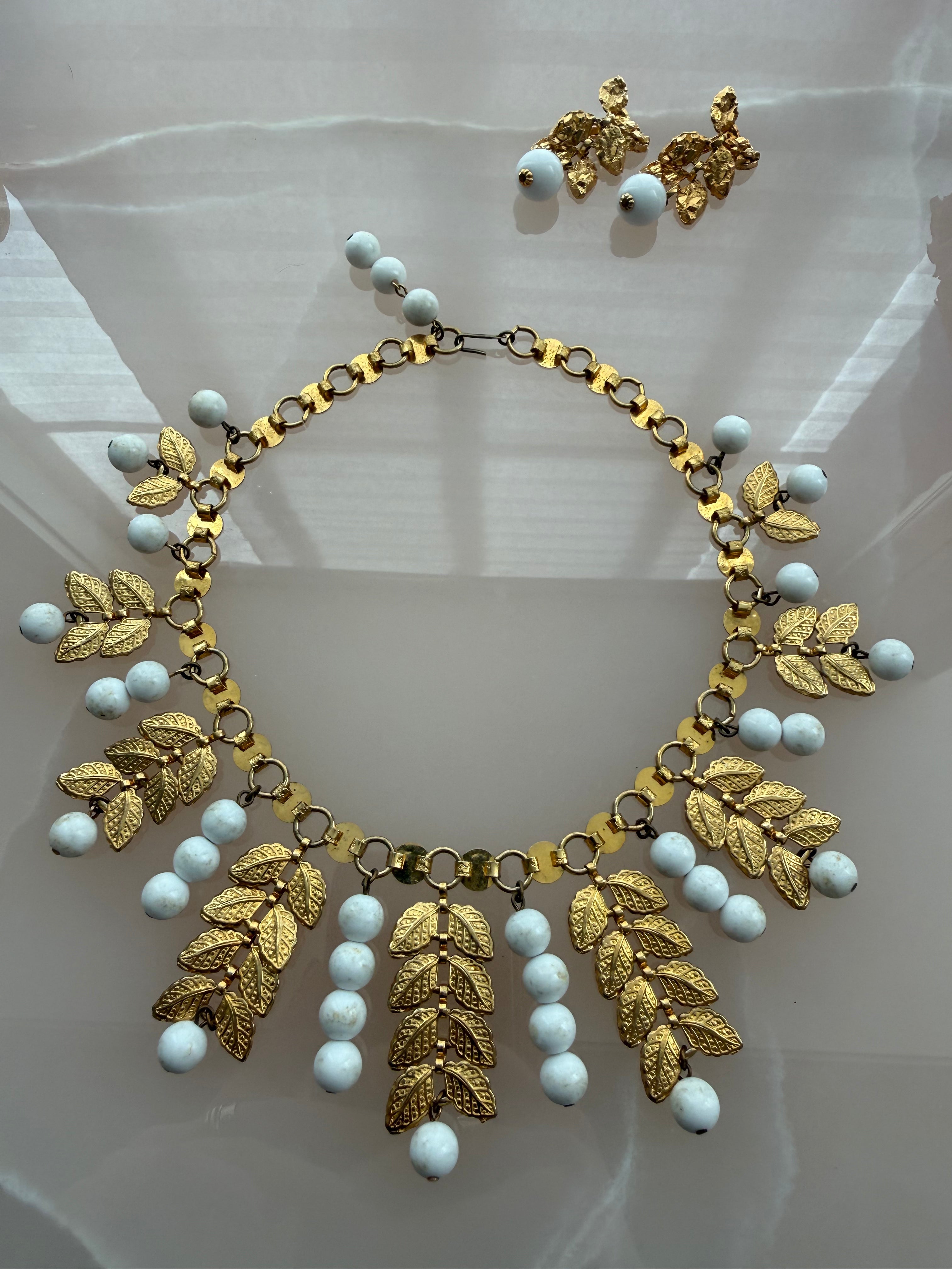 Mid-20th-Century Necklace and Earring Set