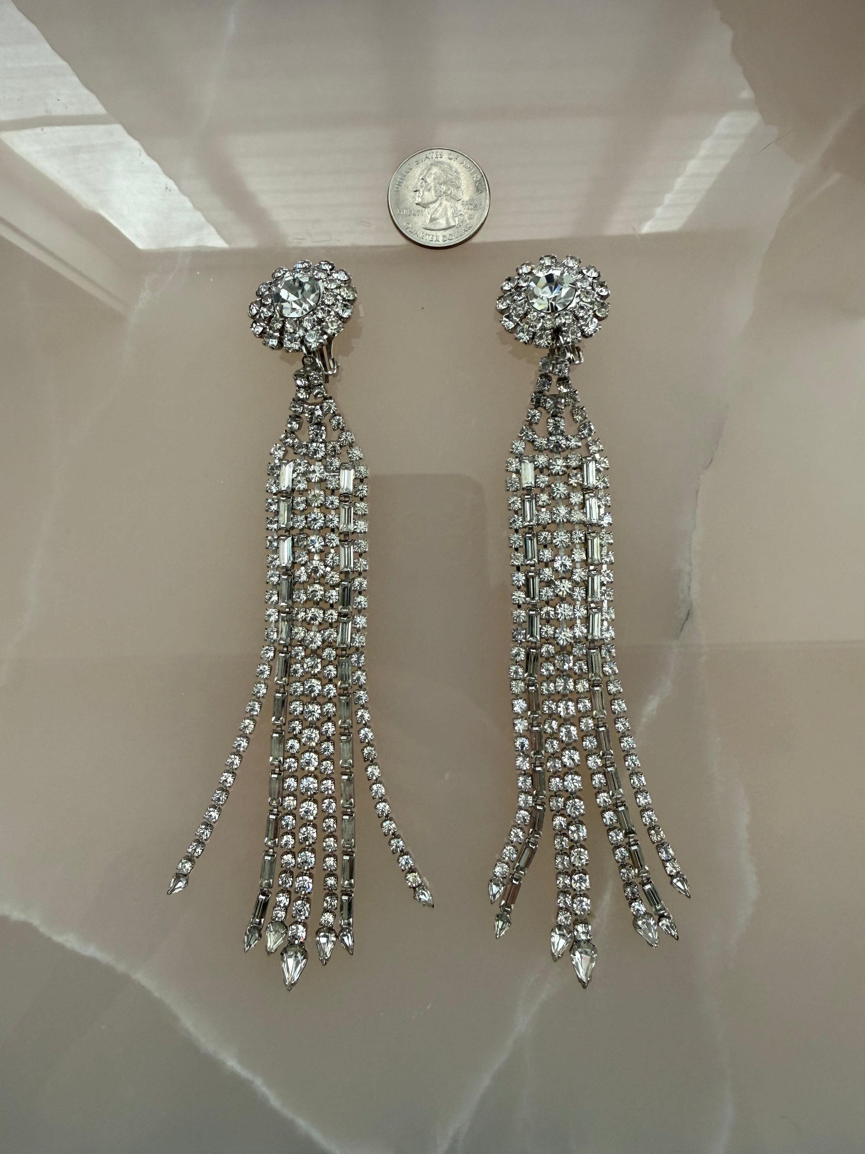Mid-20th-Century Crystal Earrings