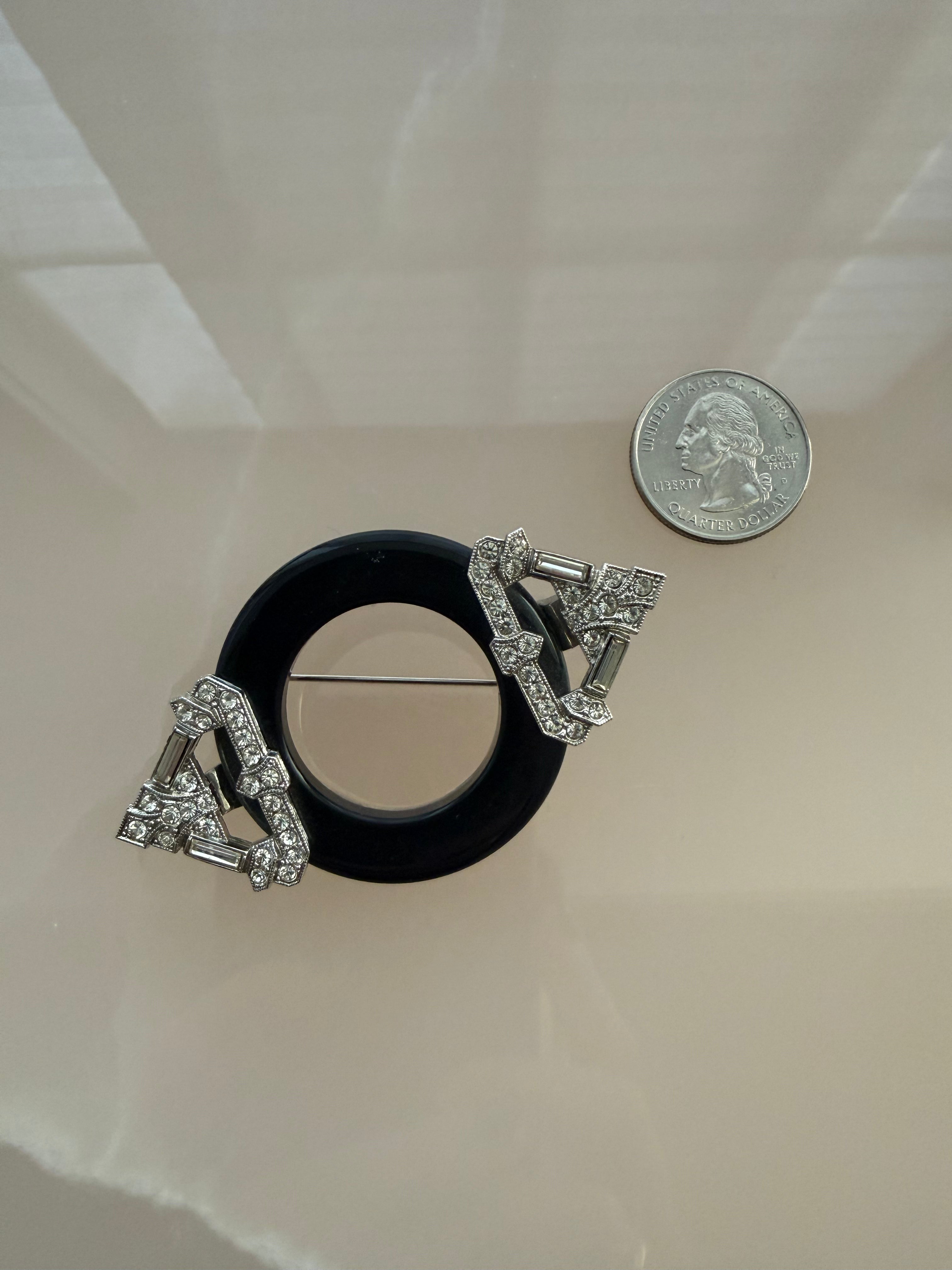 1980s Kenneth Jay Lane Art Deco Brooch