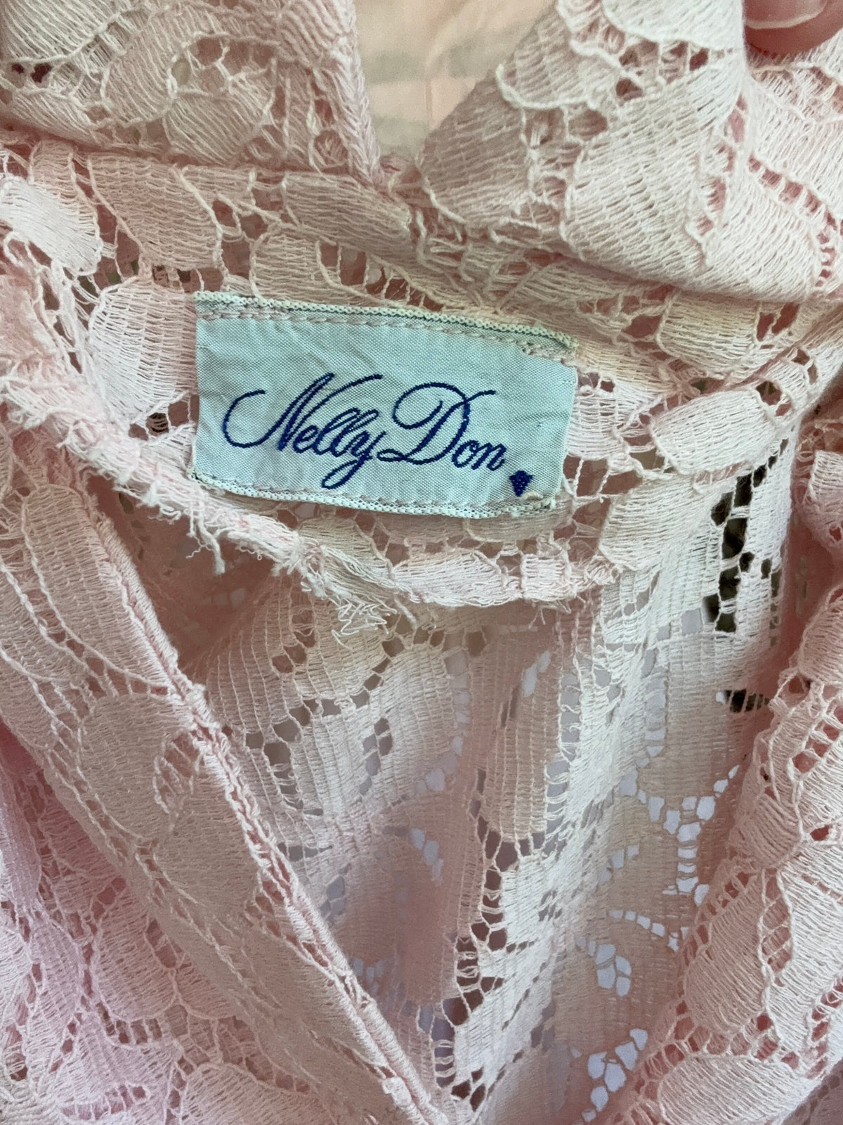1950s Nelly Don Pink Lace A-Line Midi Dress Set