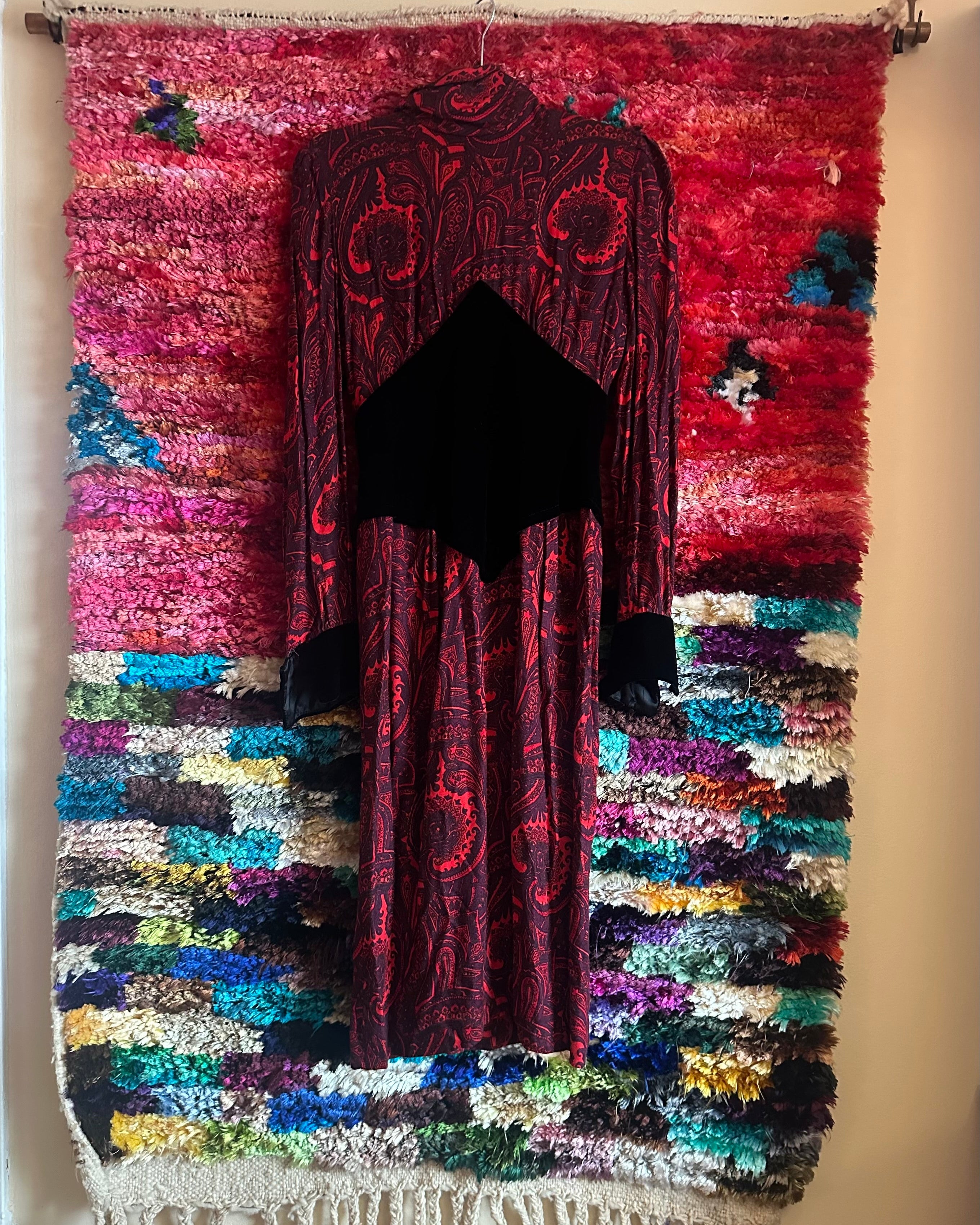 1970s/80s Victor Costa Day Paisley Dress
