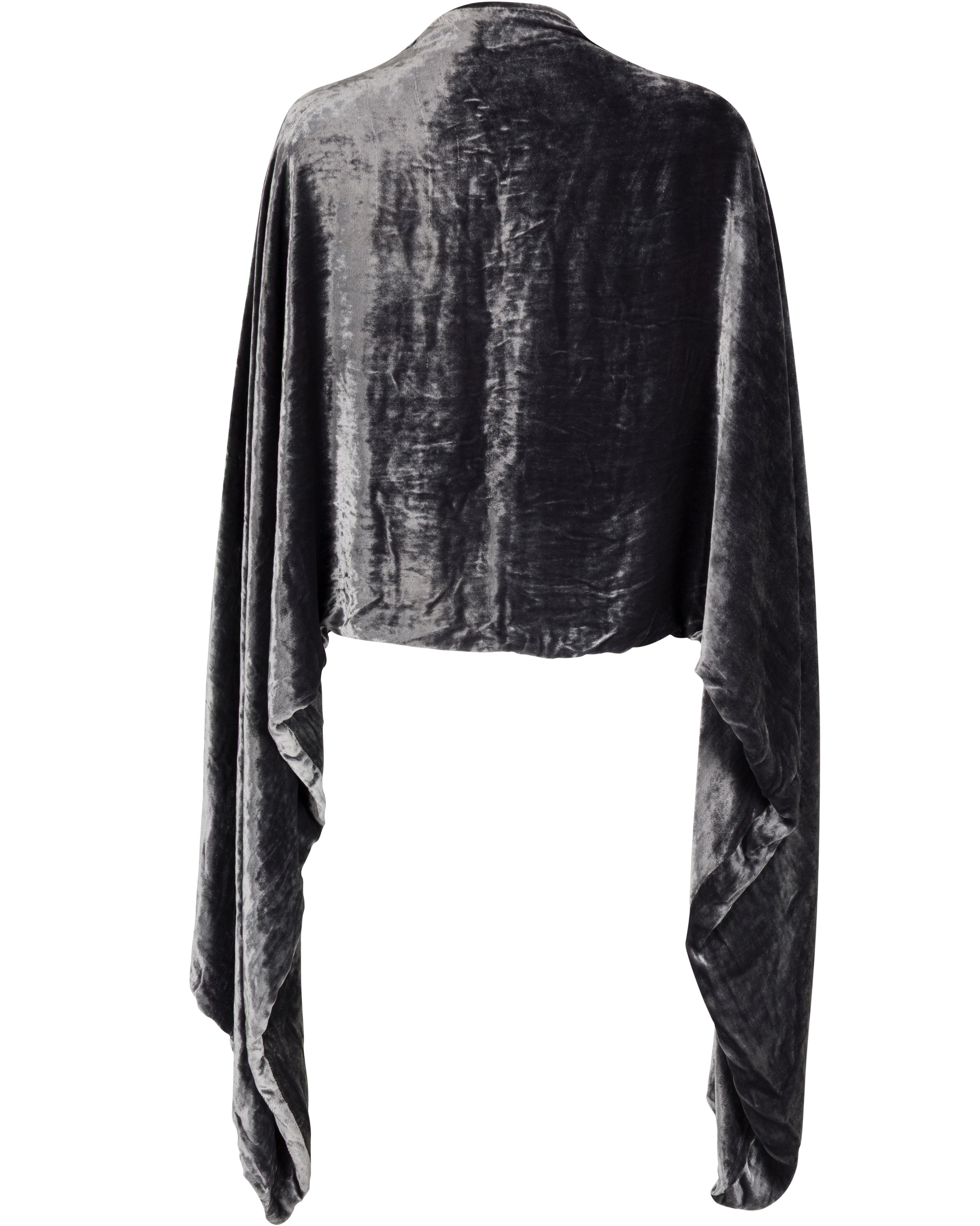 2010s Grey Velvet Shawl