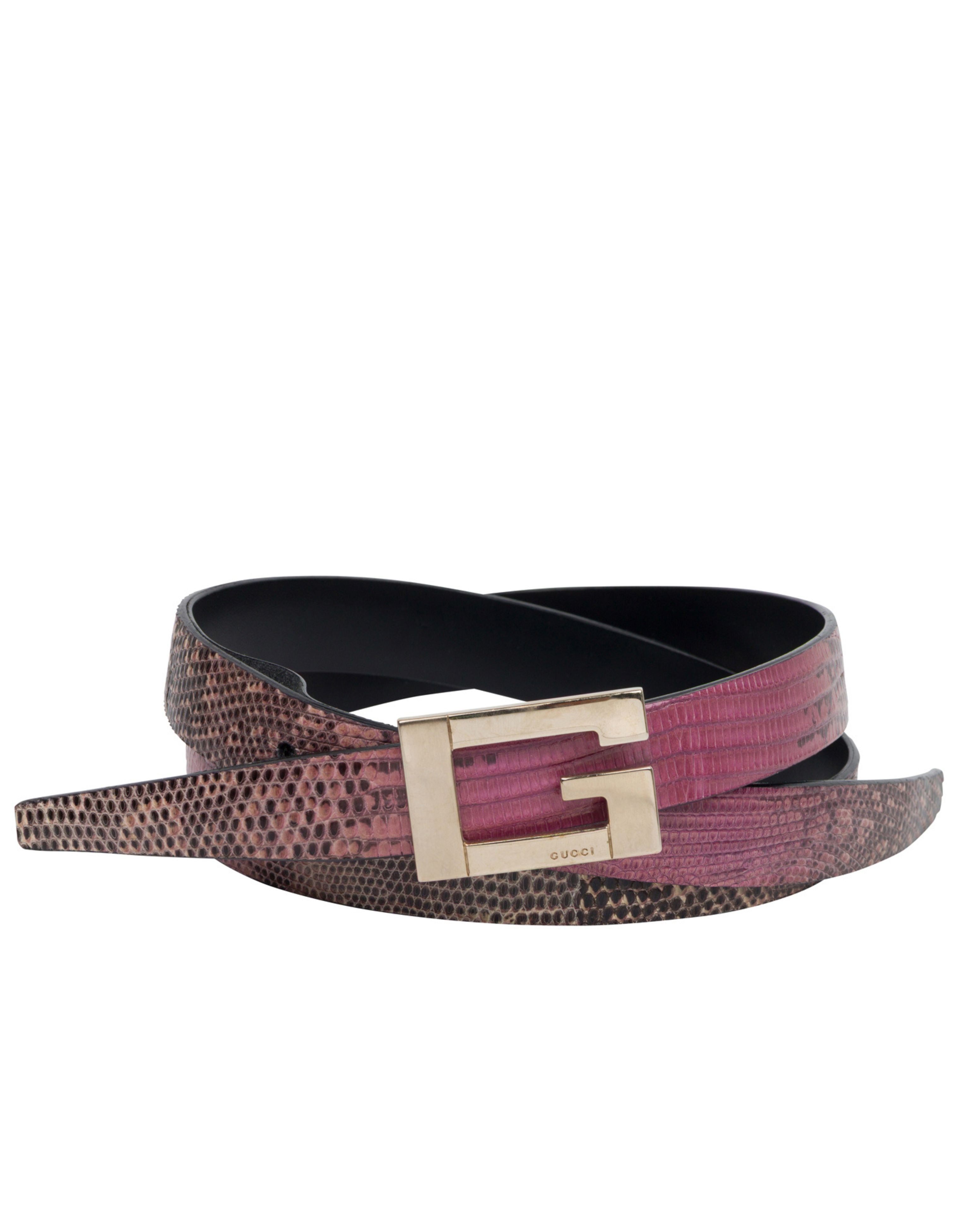 2000s Gucci by Tom Ford Purple Snakeskin Belt