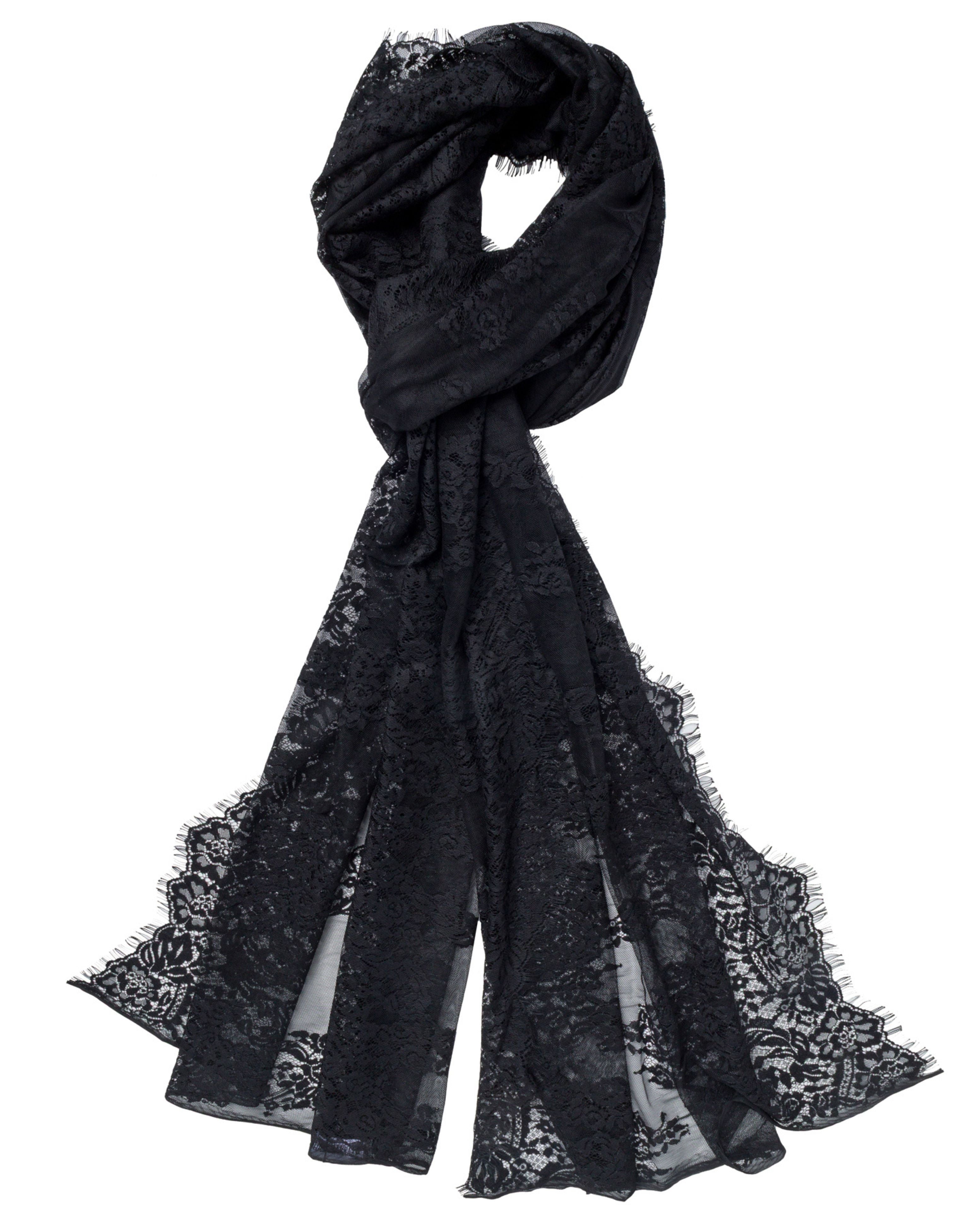 2020s Hakan Akkaya Black Lace Scarf