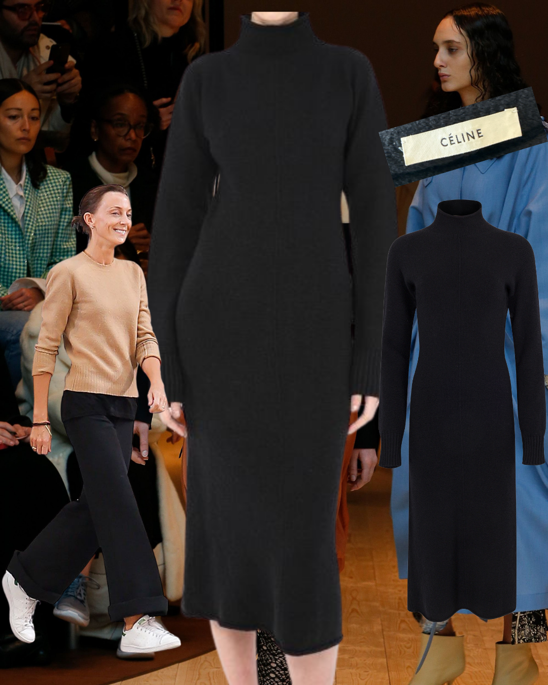 2010 Céline Black Turtleneck Dress