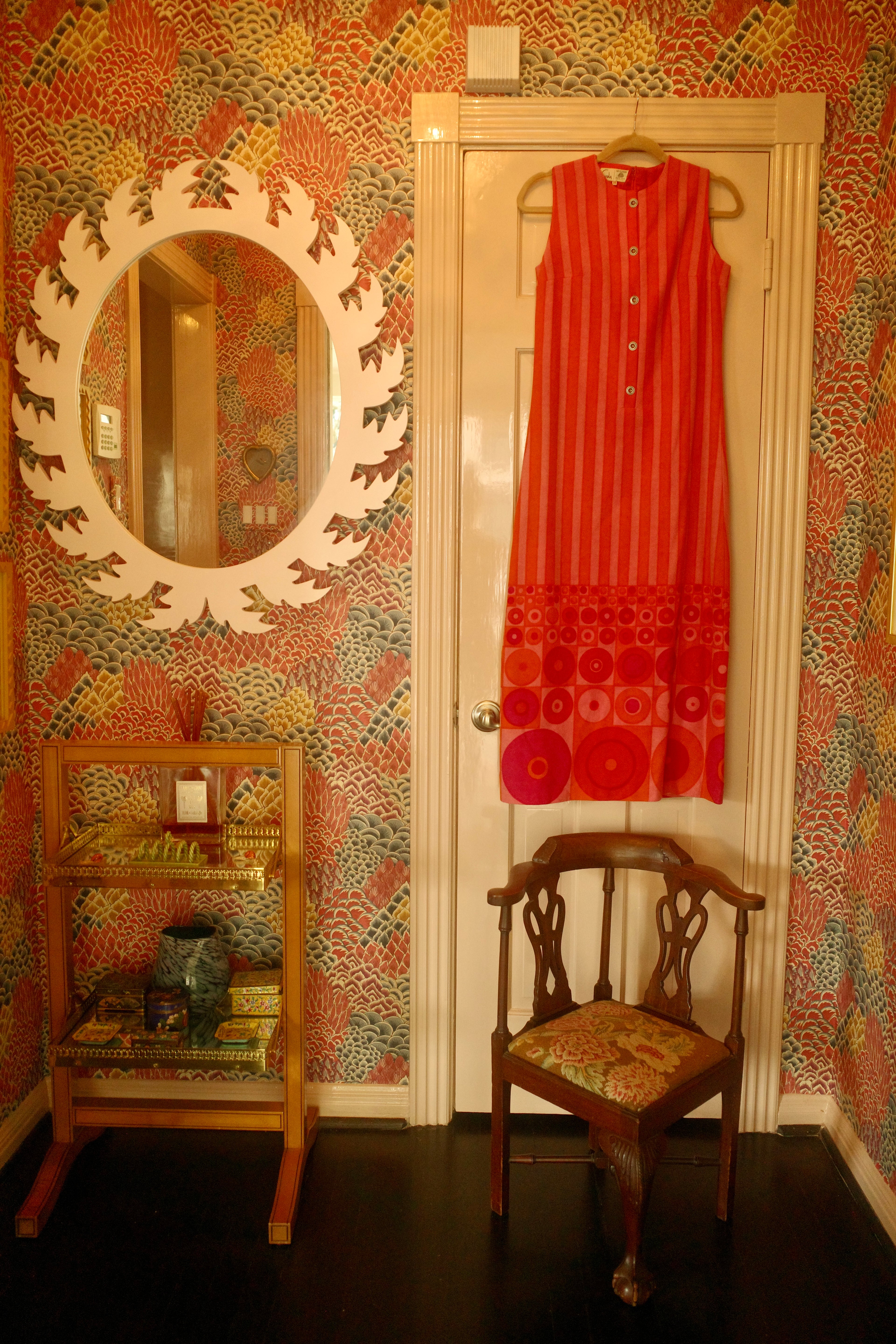 ’70s Carola Orange and Pink Retro Dress