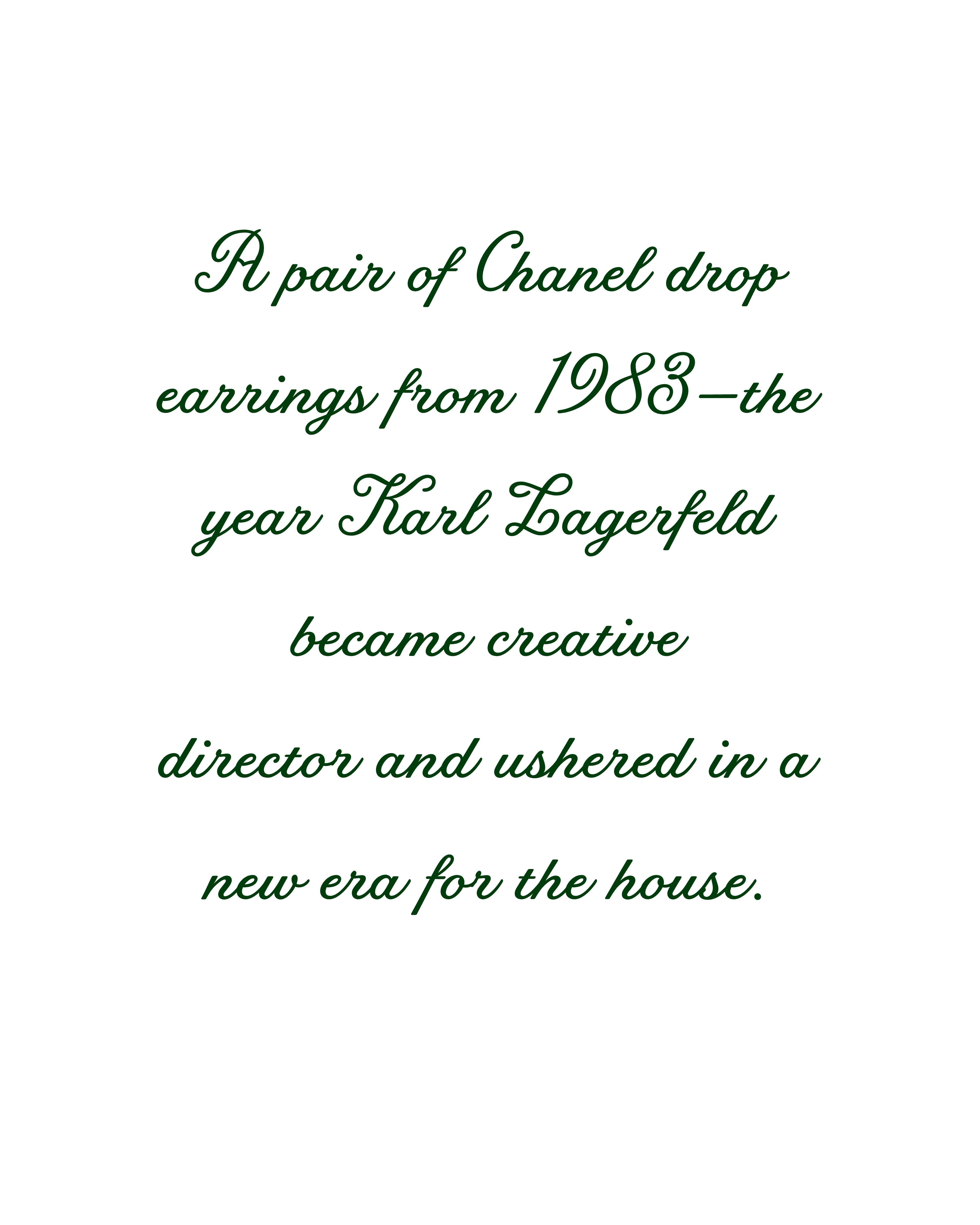 1983 Chanel Gold Tone Pearl Drop Earrings