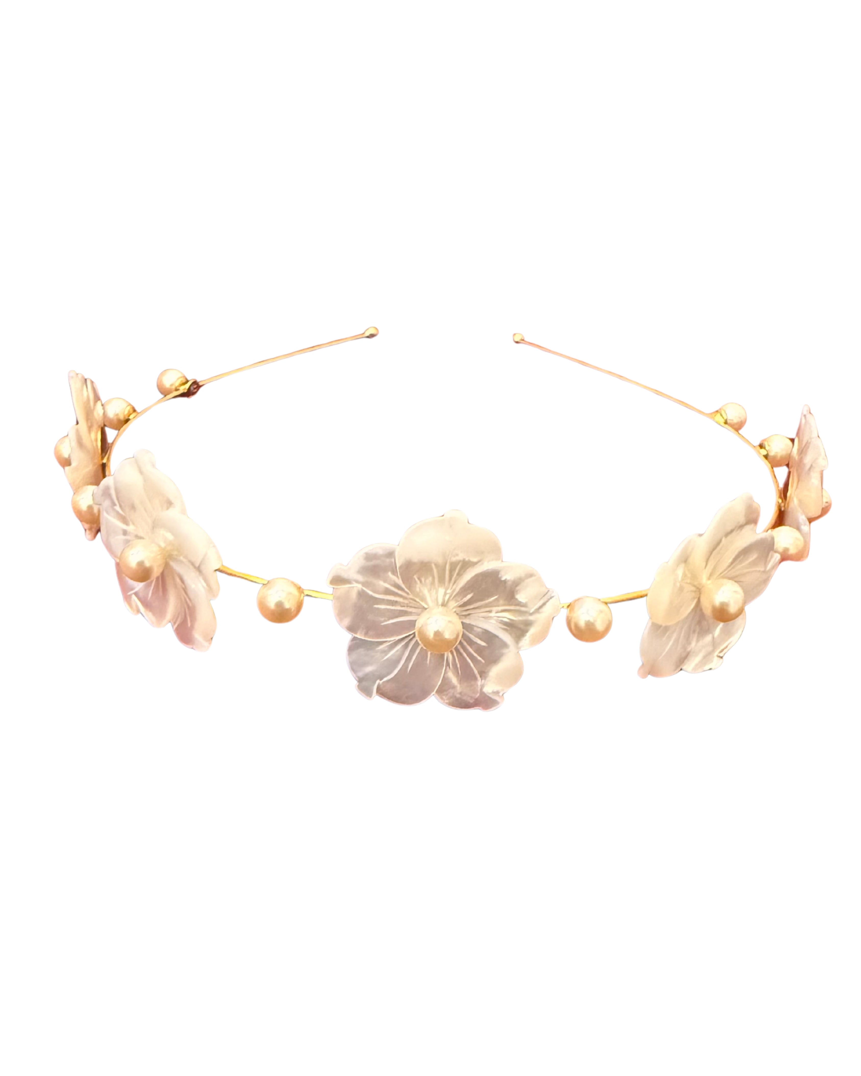 2010s Jennifer Behr Mother of Pearl Floral Headband