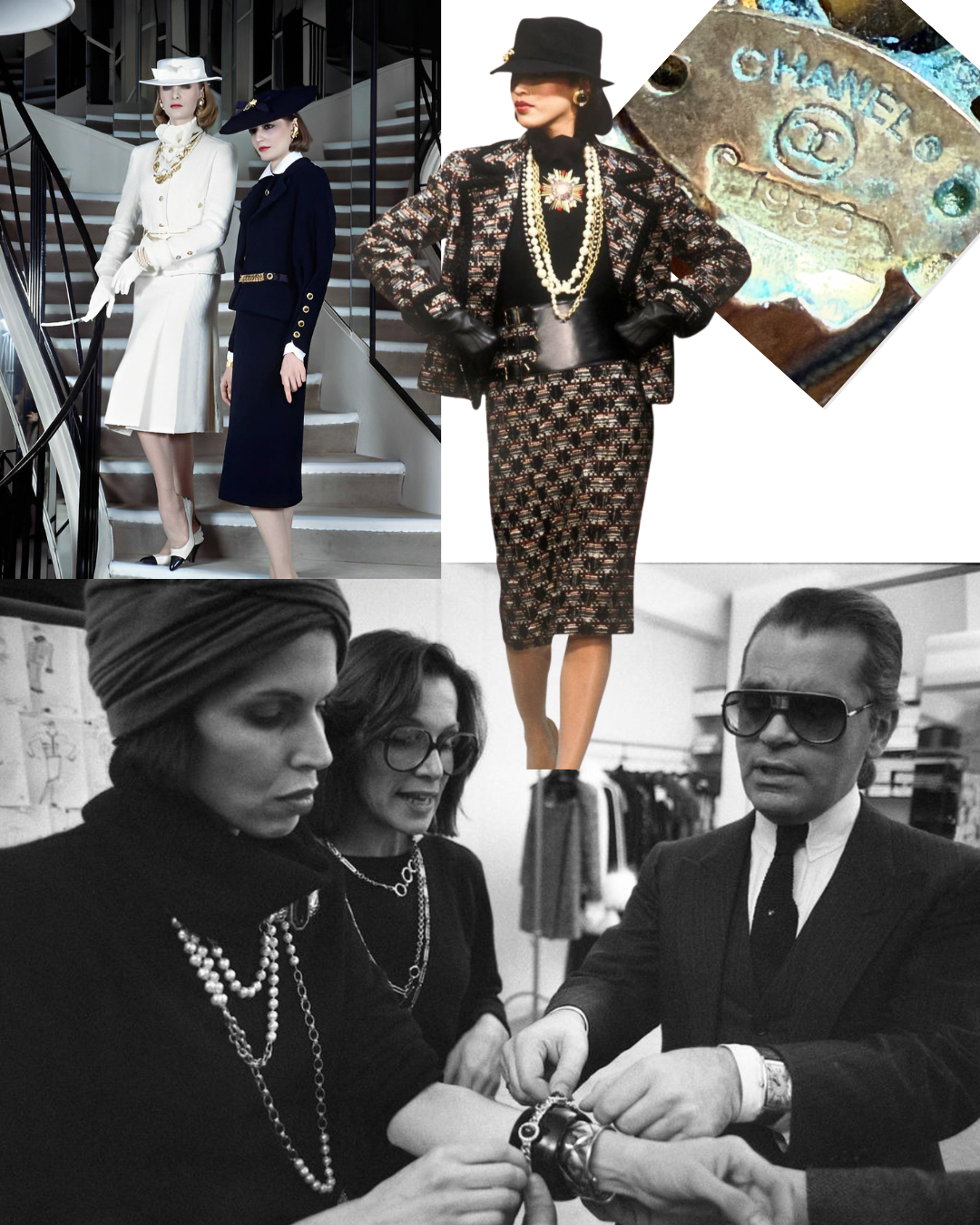 1983 Chanel Gold Tone Pearl Drop Earrings