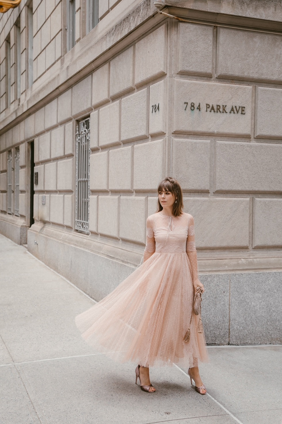 2010s Red Valentino Pink Long Sleeve Maxi Dress