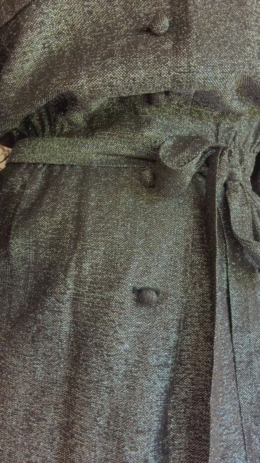 1970s Geoffrey Beene Boutique Metallic Button Down Dress