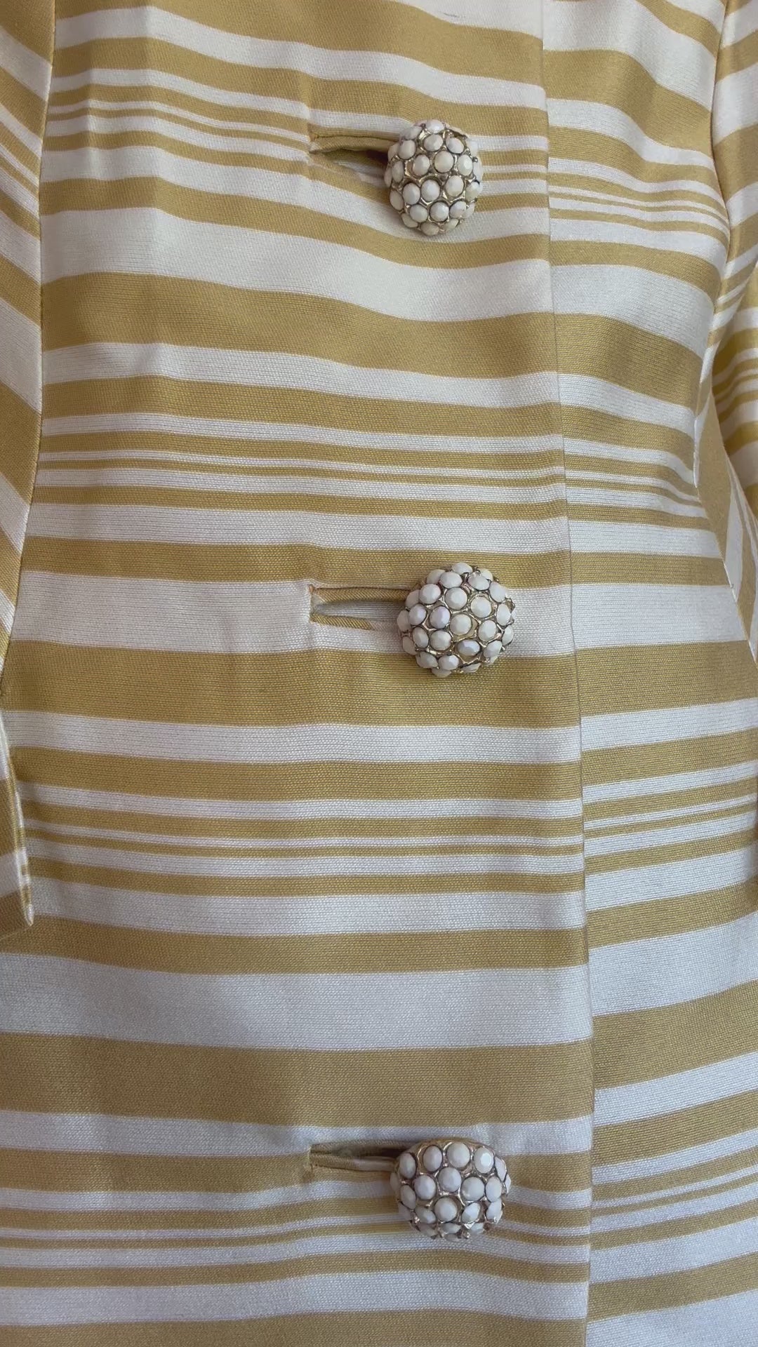 1960s Mustard-Yellow and White Striped Coat