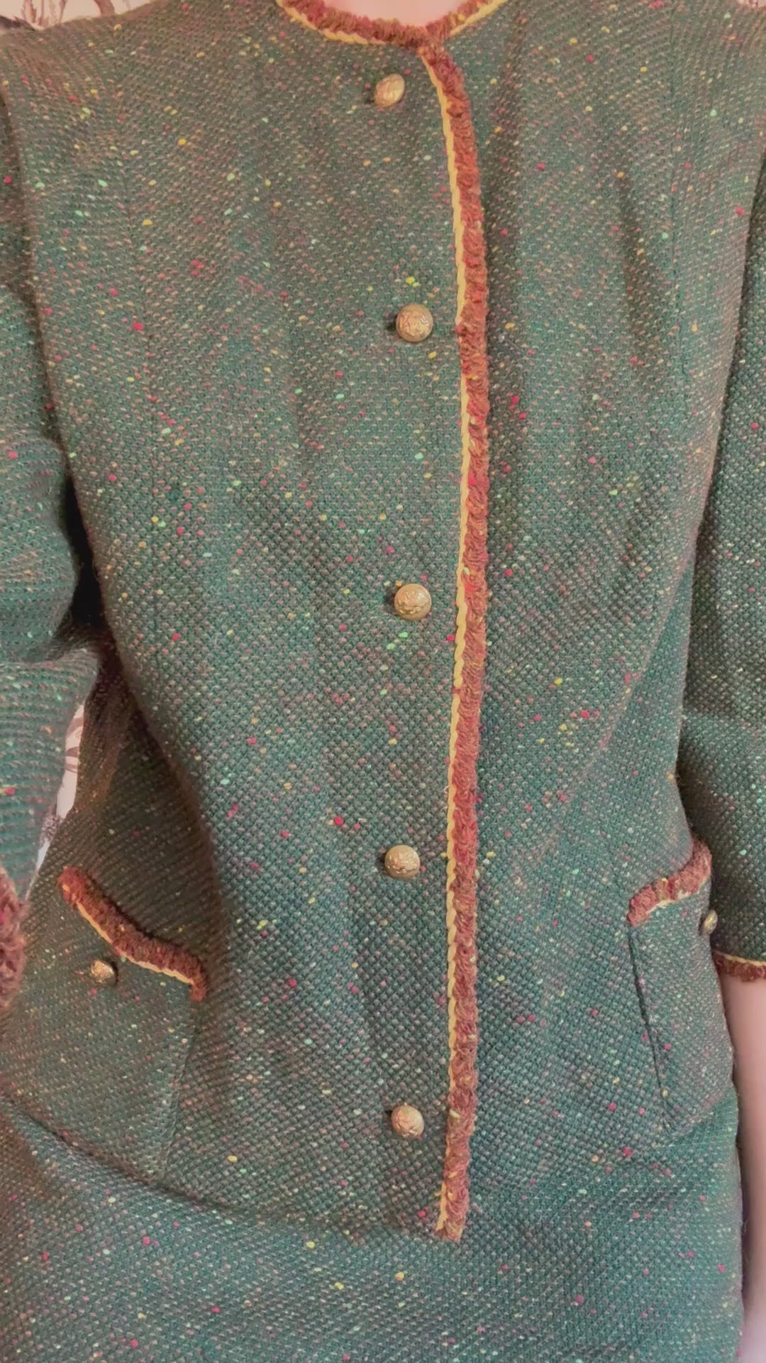 1950s/1960s Butte Knit Wool Green Suit Set