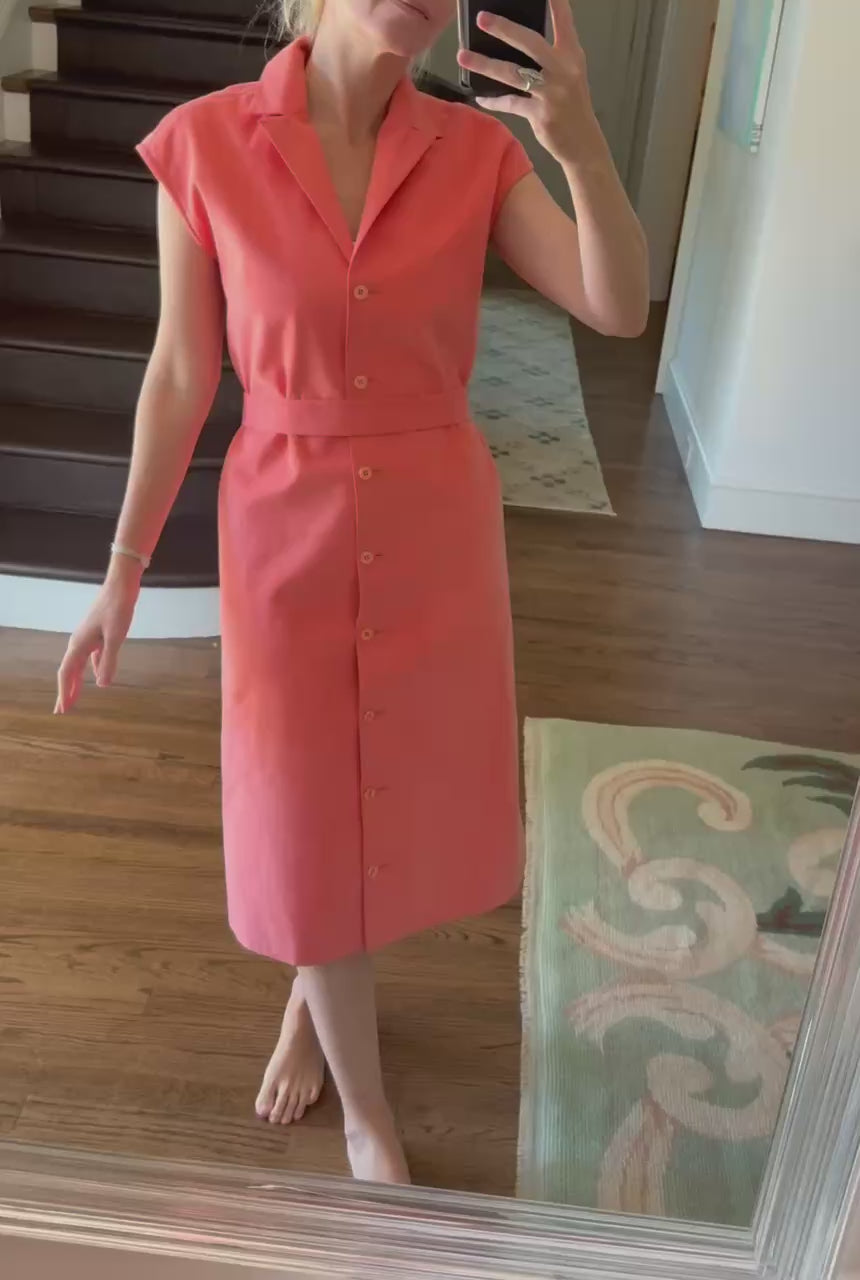 1970s Samuel Robert Salmon Suede Dress