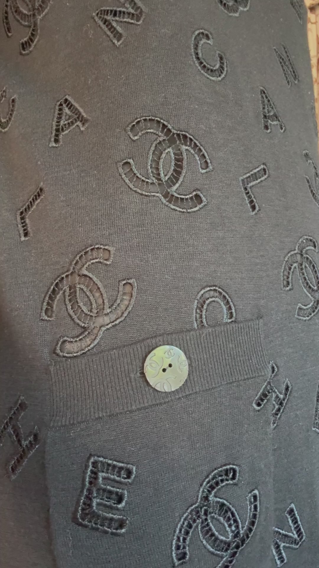 Cruise 2020 Chanel Logo Knit Black Dress