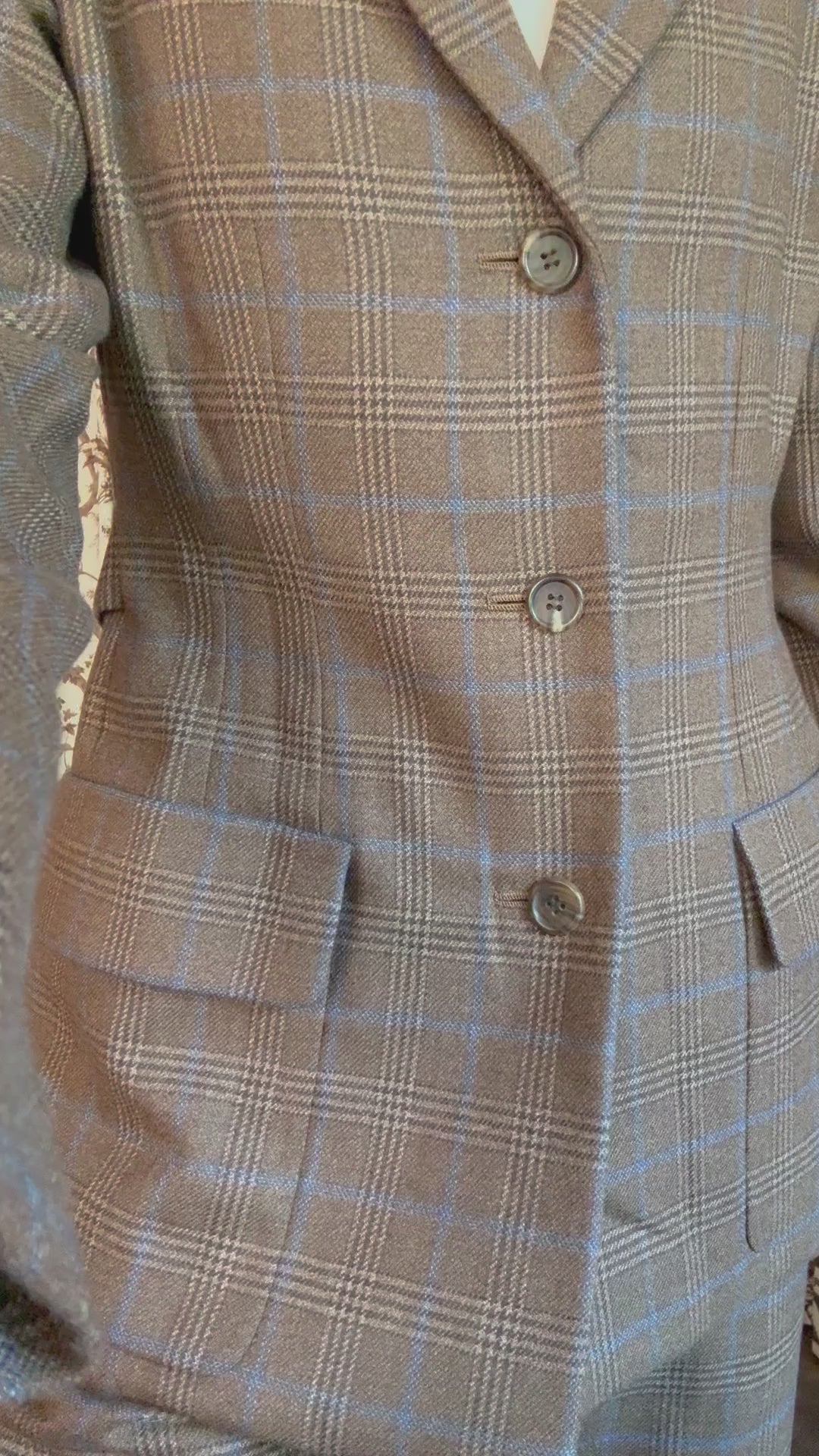 1970s/80s Bill Blass Brown Plaid Suit Set